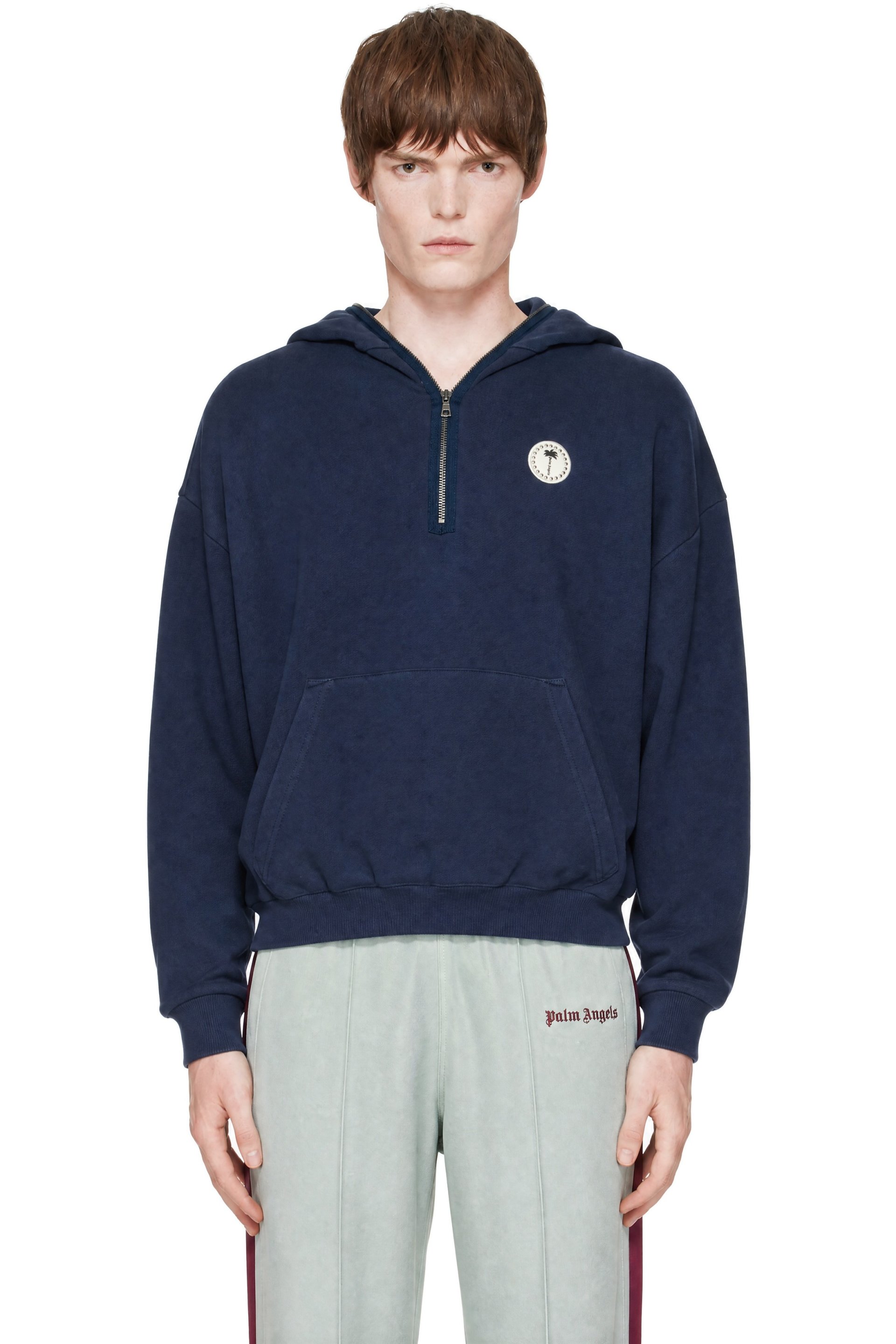 Palm Angels - Navy Palm Deco Loose Hoodie