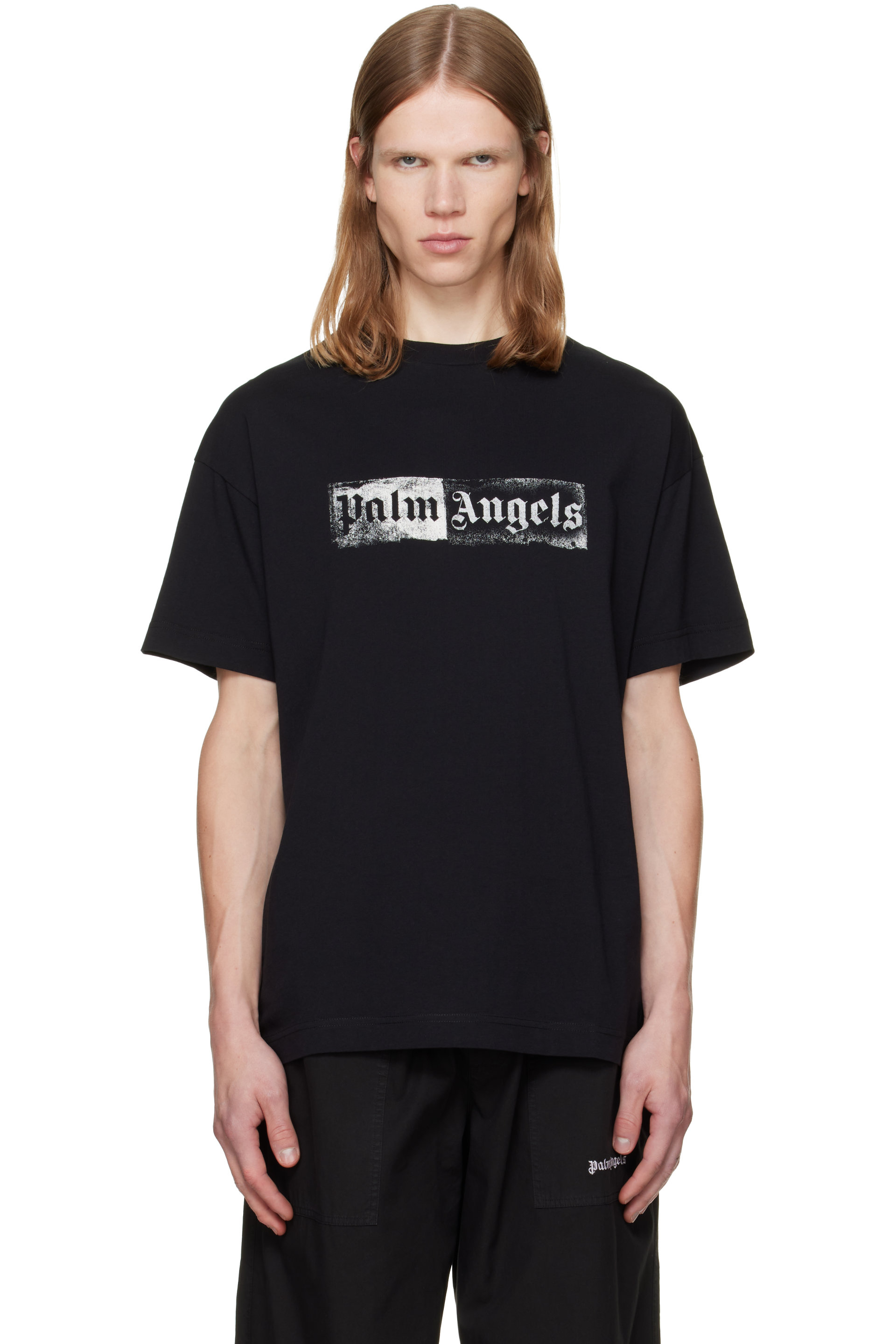 Palm Angels - Black Stamp Logo Regular T-shirt