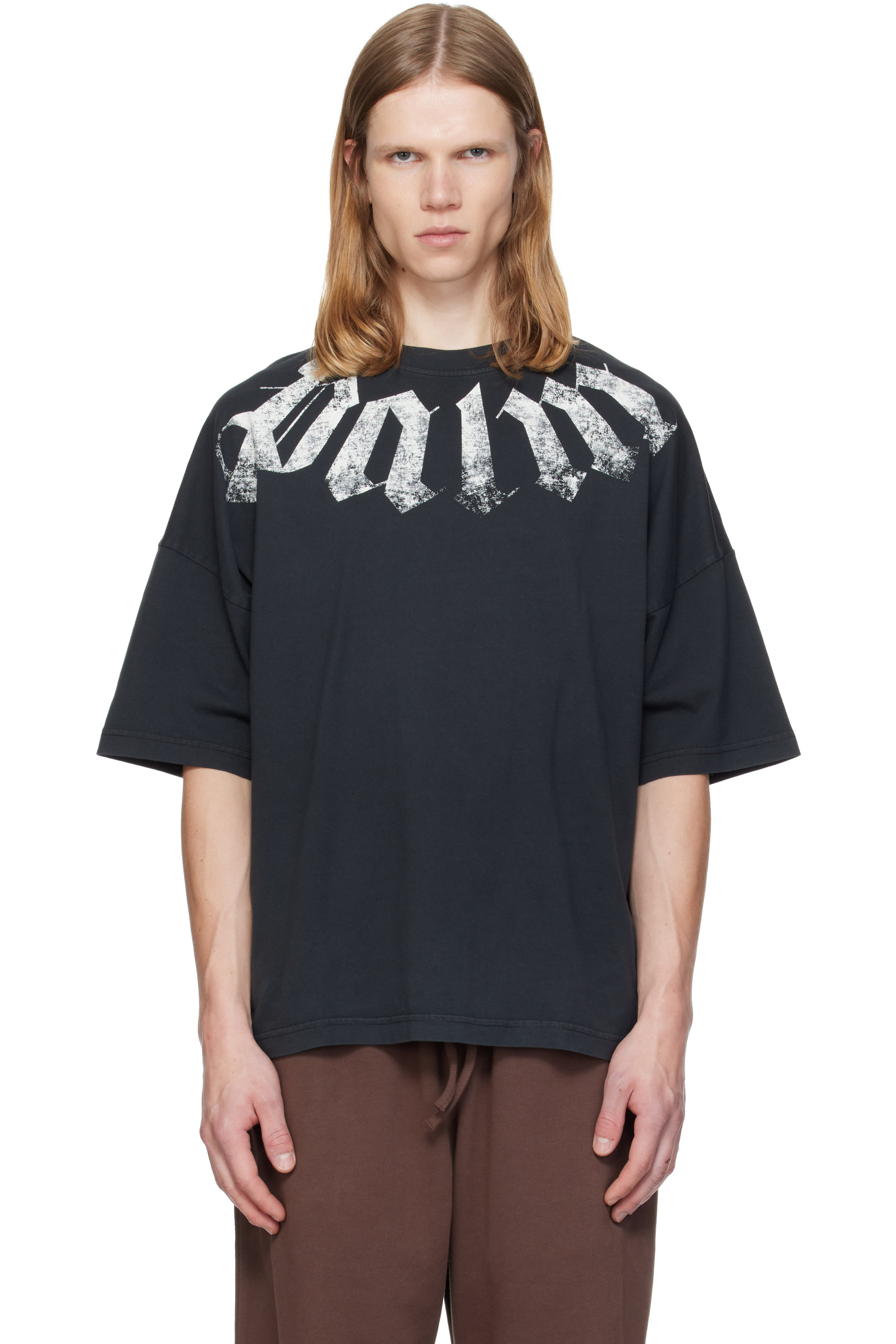 Palm Angels - Black Big Neck Logo Loose T-shirt