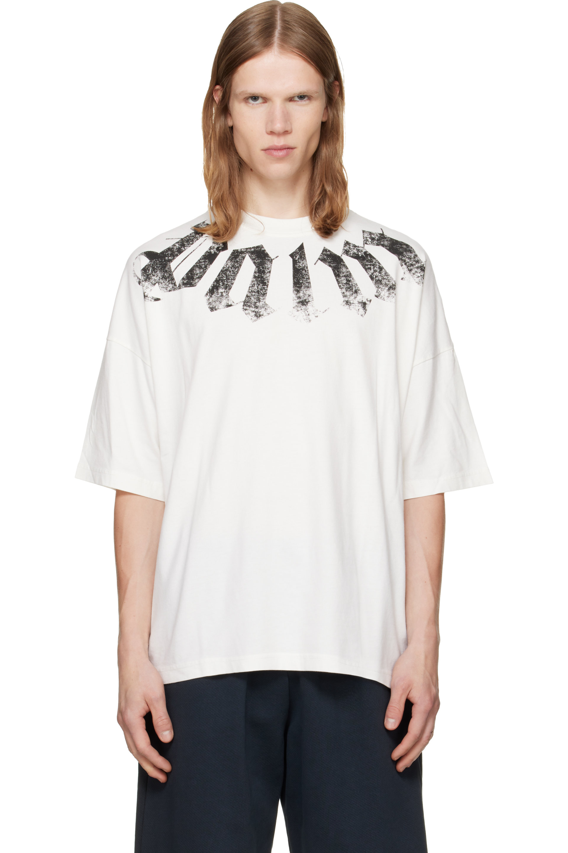 Palm Angels - Off-White Big Neck Logo Loose T-shirt