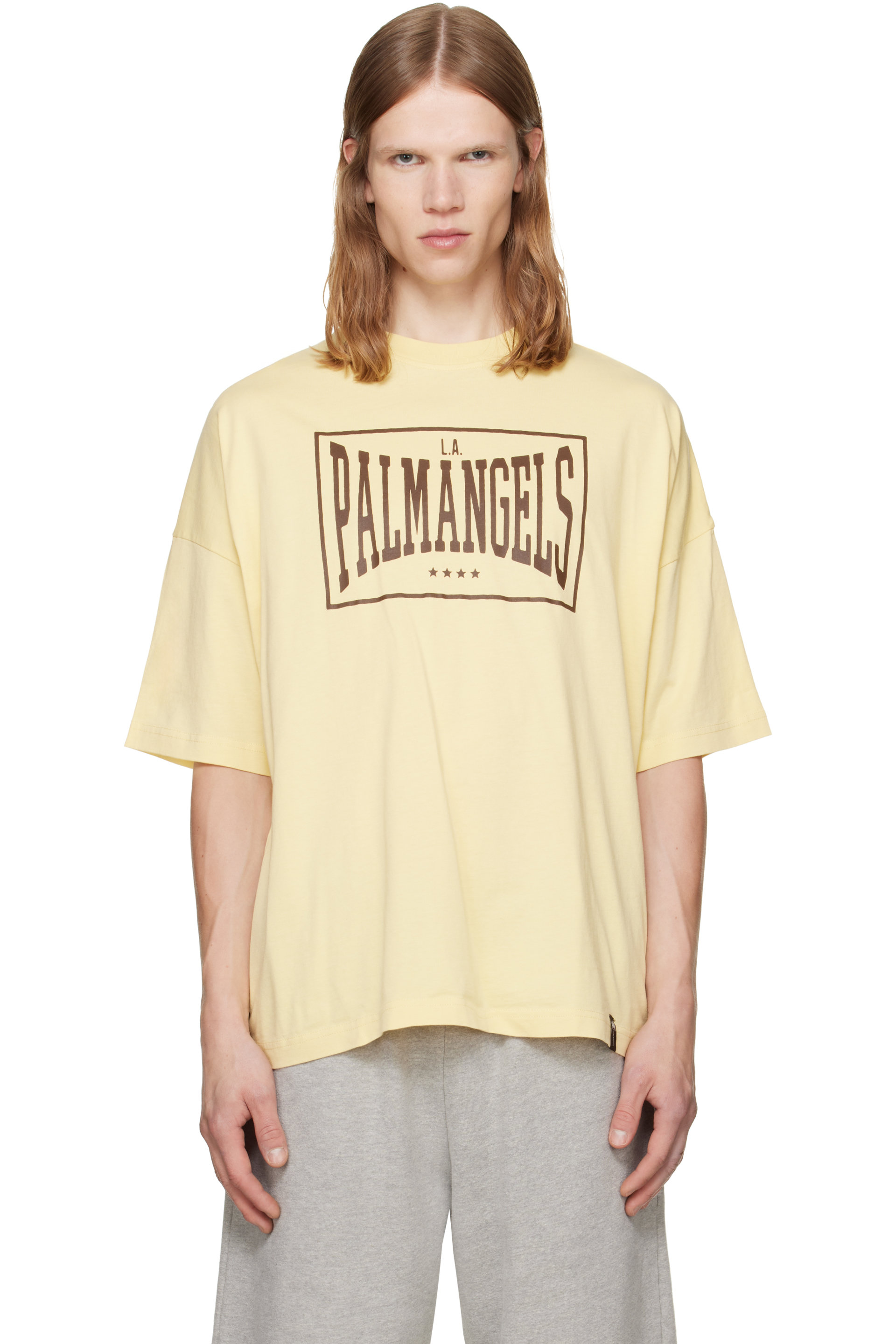 Palm Angels - Yellow Vintage Box Logo Loose T-shirt