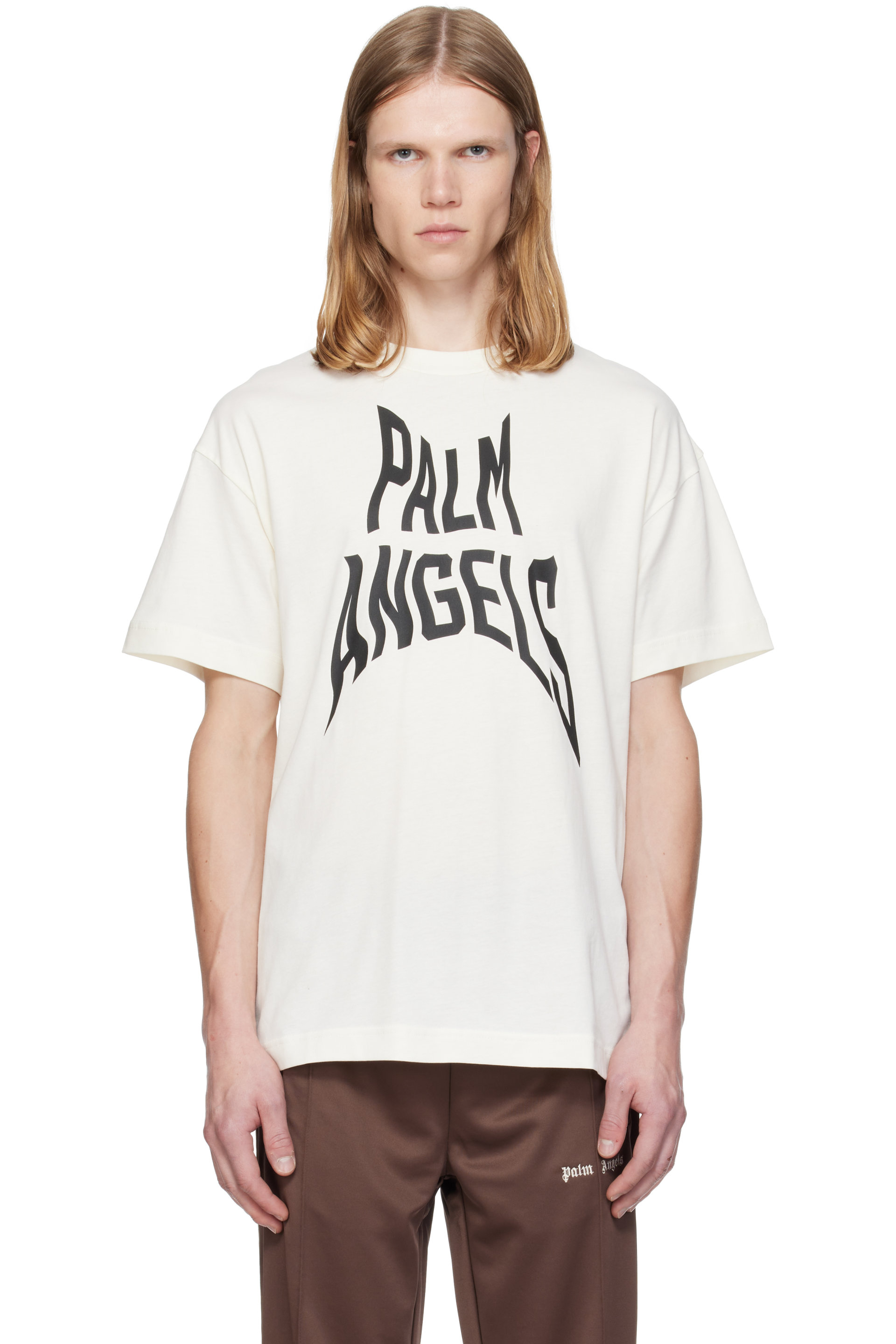 Palm Angels - Off-White Distorted Regular T-shirt