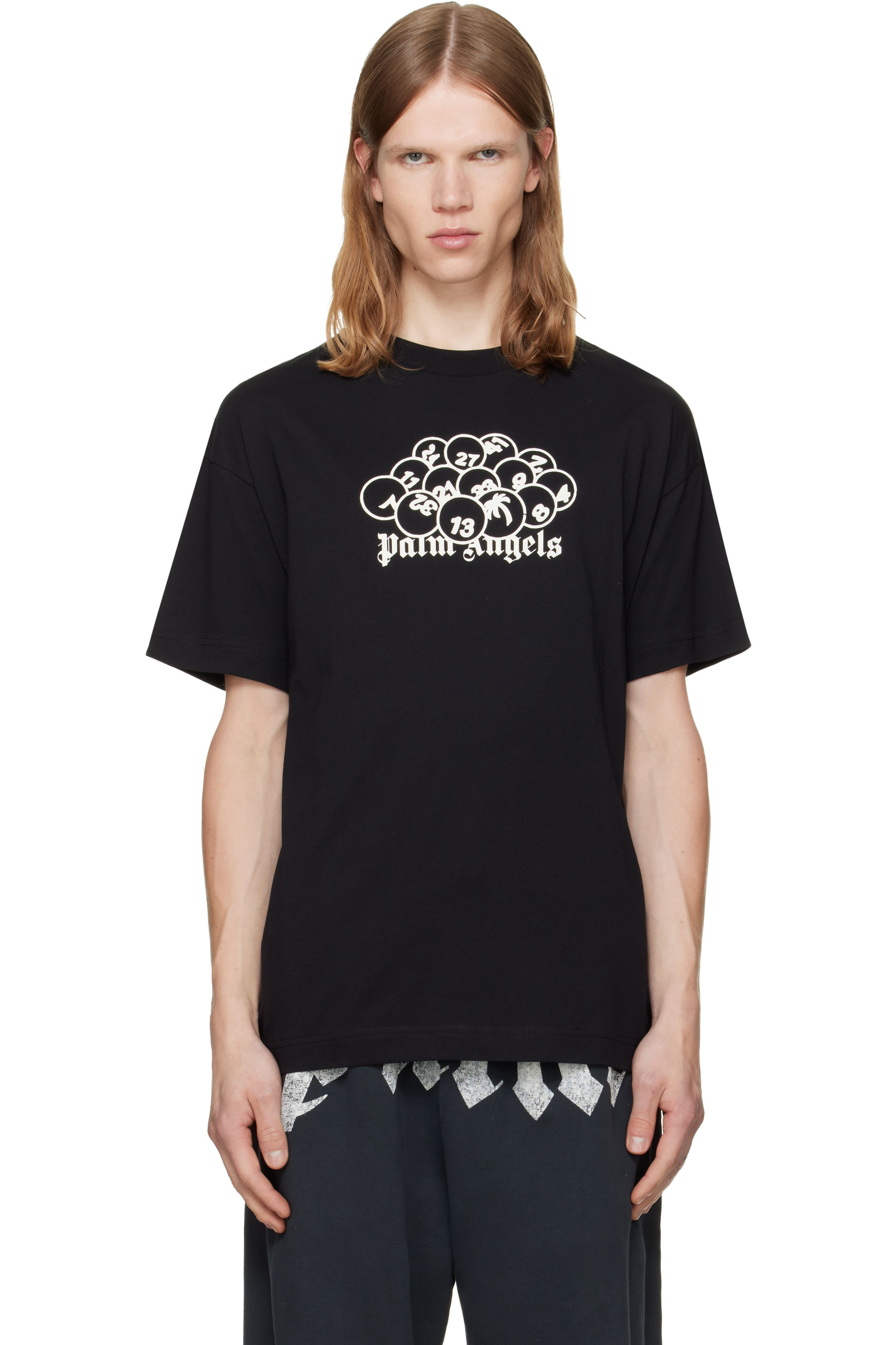Palm Angels - Black 'PA' Pool Regular T-shirt