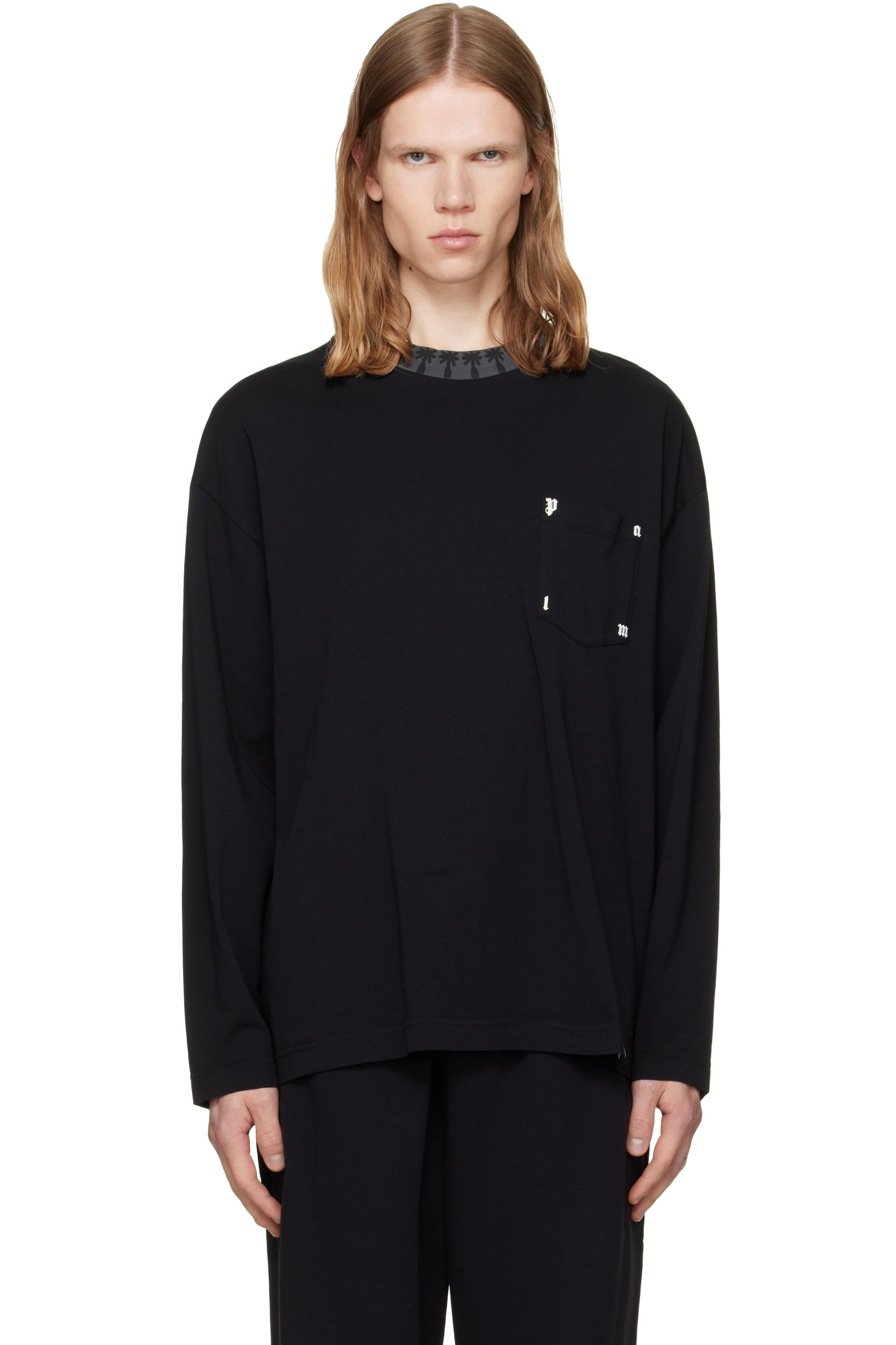 Palm Angels - Black Palm Rib Long Sleeve T-shirt