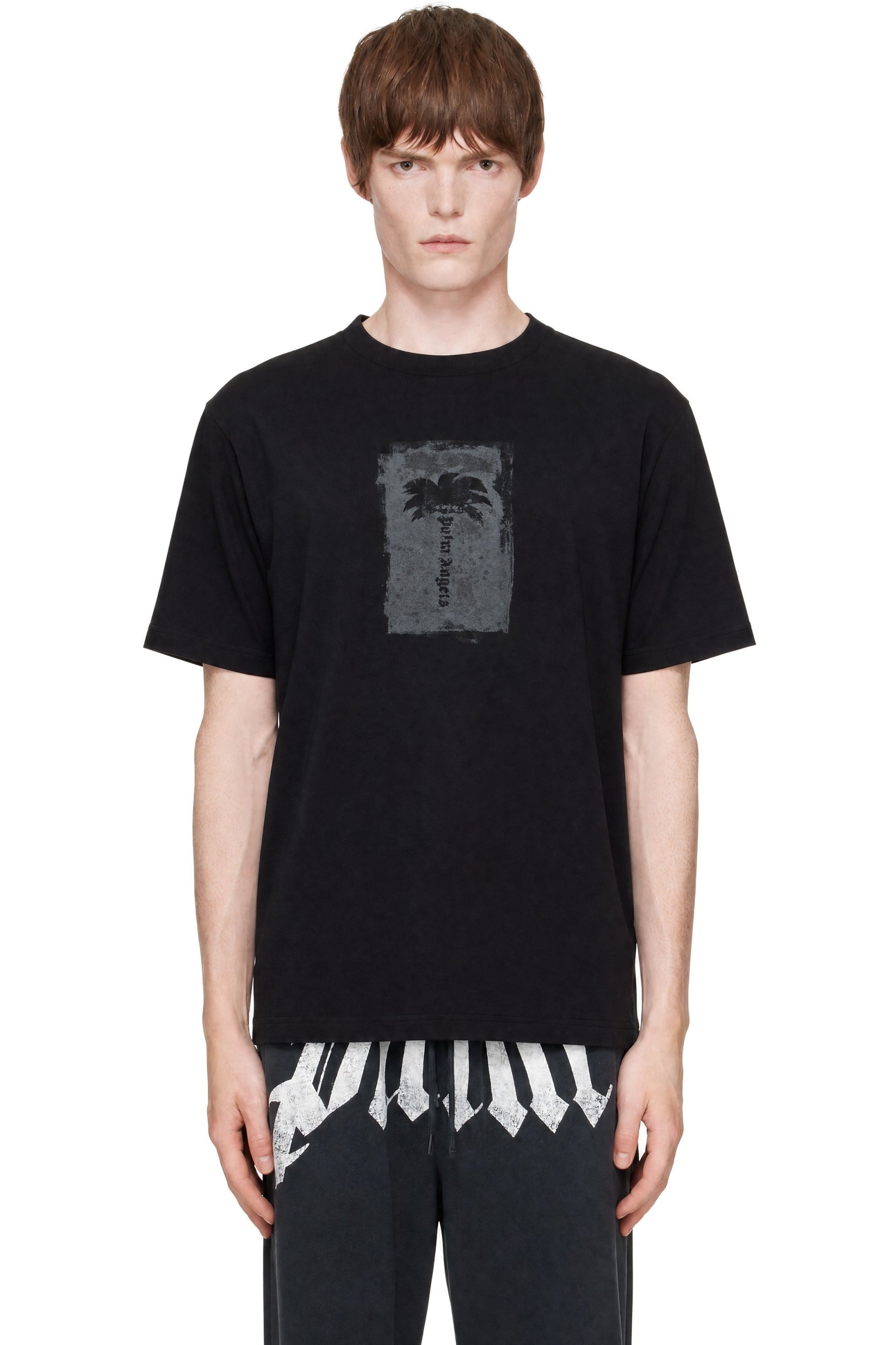 Palm Angels - Black Brushed Palm Tree Regular T-shirt