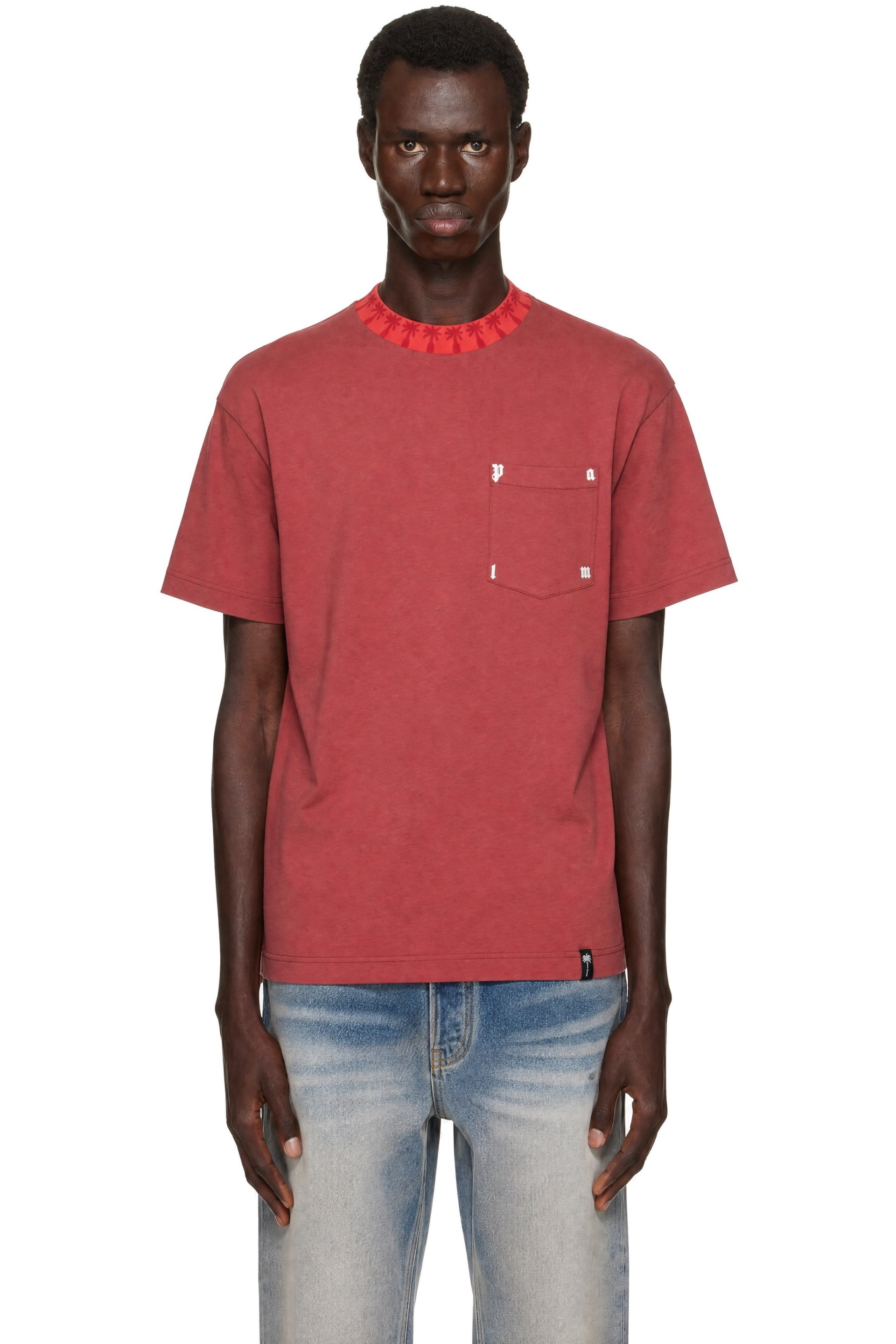 Palm Angels - Red Palm Ribbed Regular T-shirt