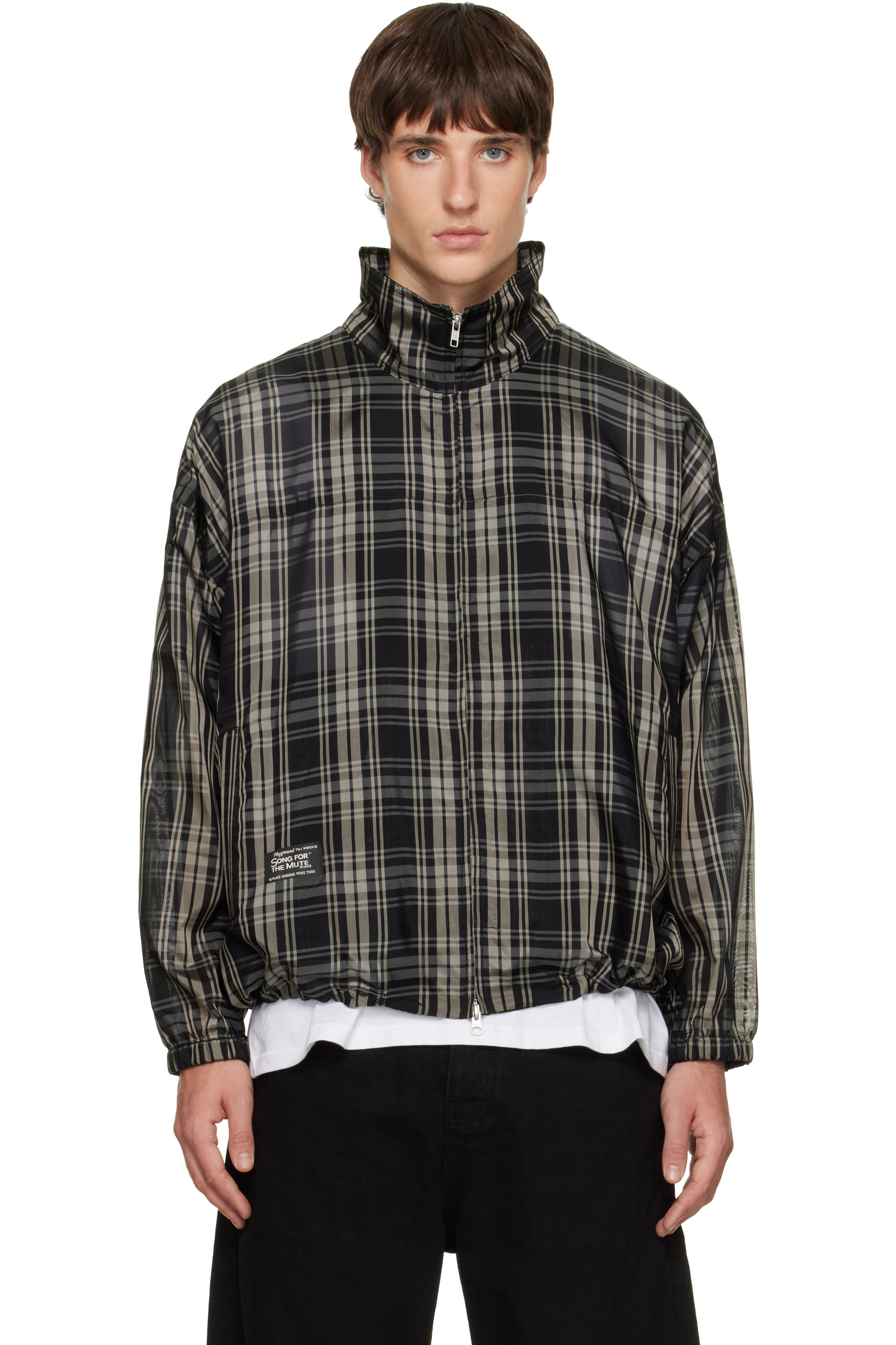 Song for the Mute - Black & Beige Hooded Track Jacket