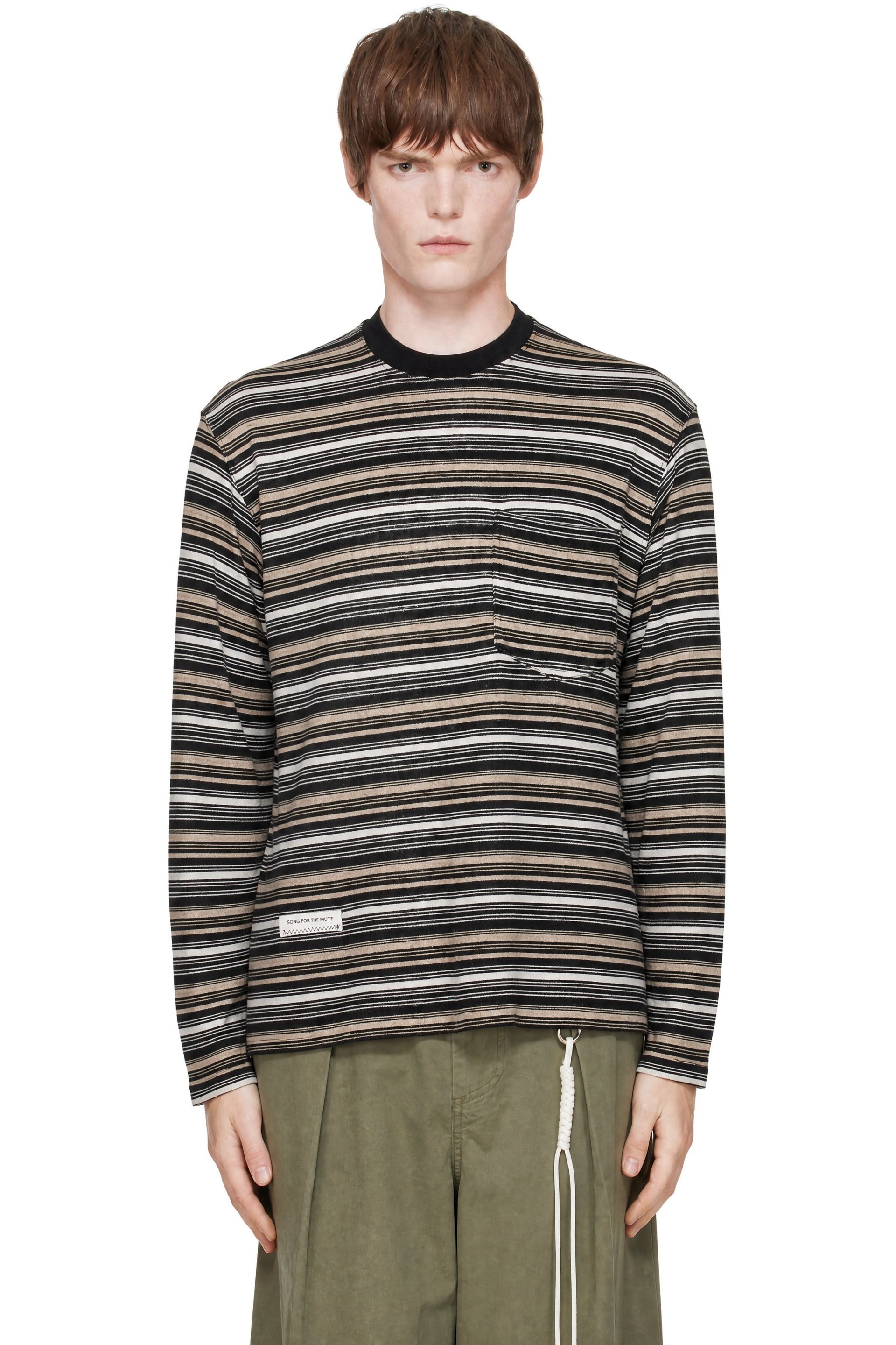 Song for the Mute - Black & Beige Crew Neck Pullover Sweater