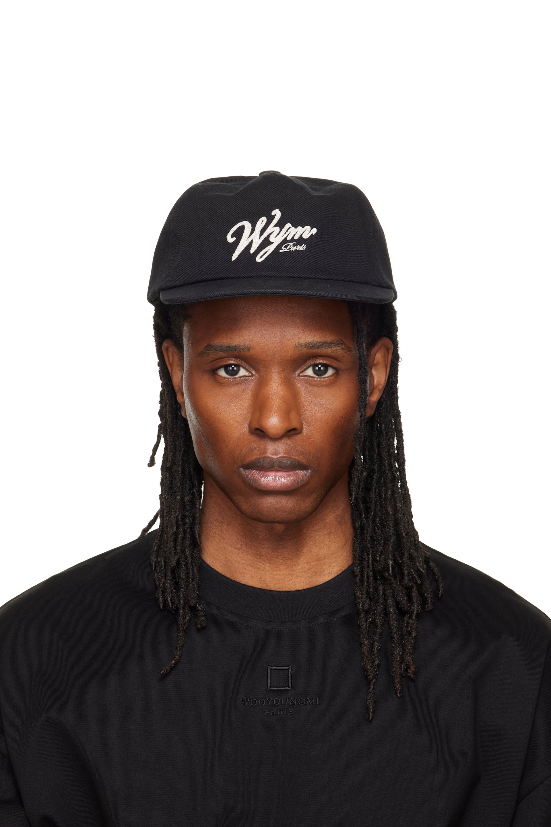 WOOYOUNGMI - Black Flat Visor Baseball Cap
