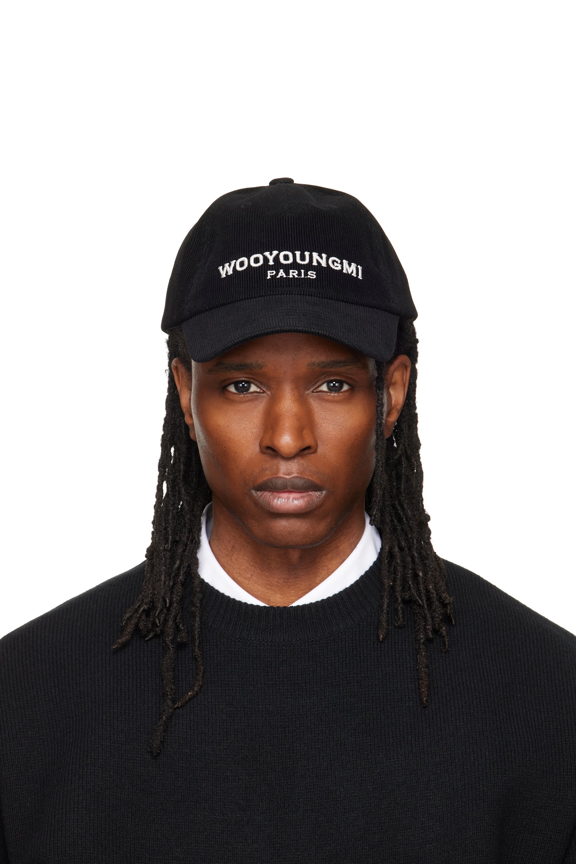WOOYOUNGMI - Black Embroidered Ball Cap