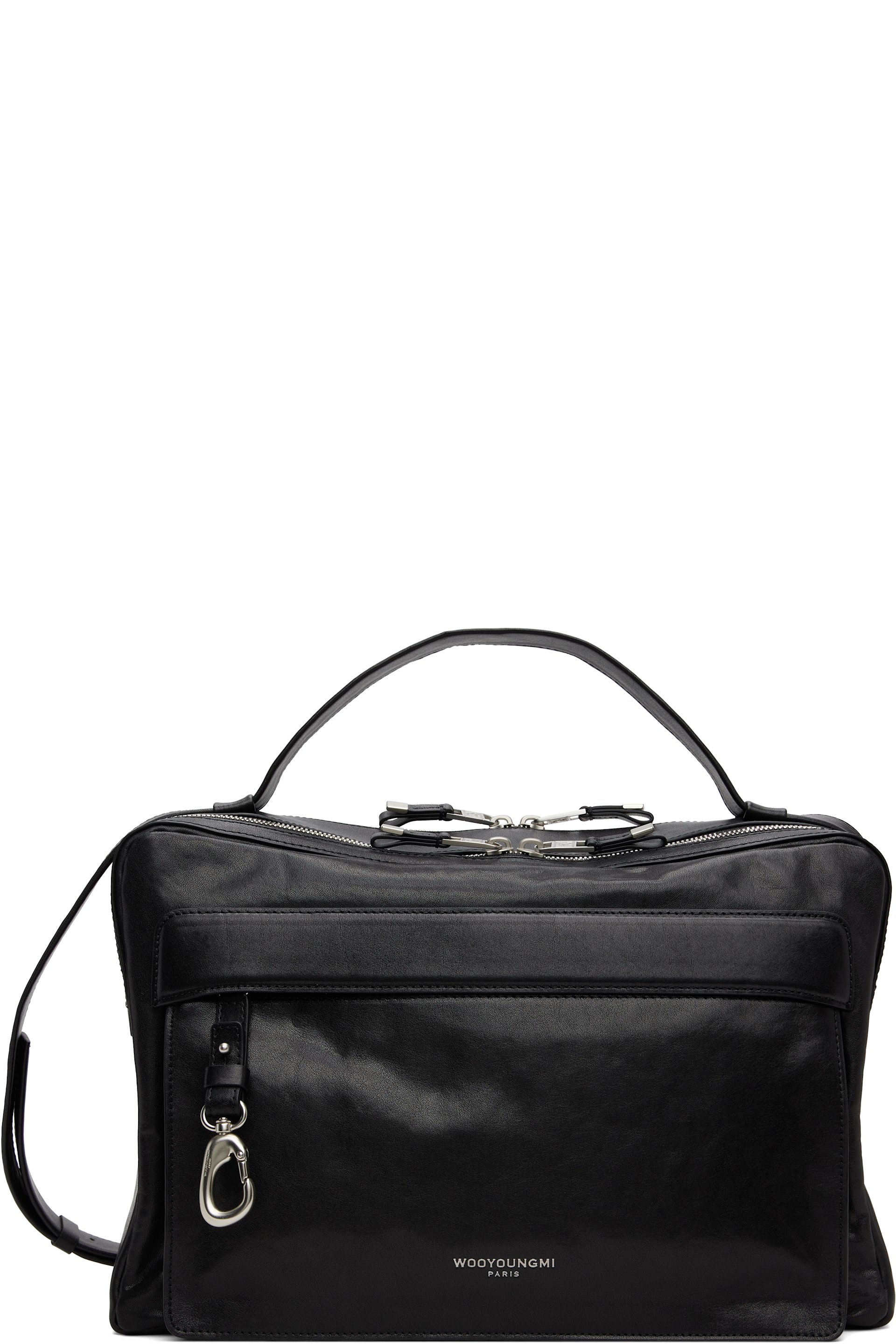 WOOYOUNGMI - Black Leather Crossbody Bag