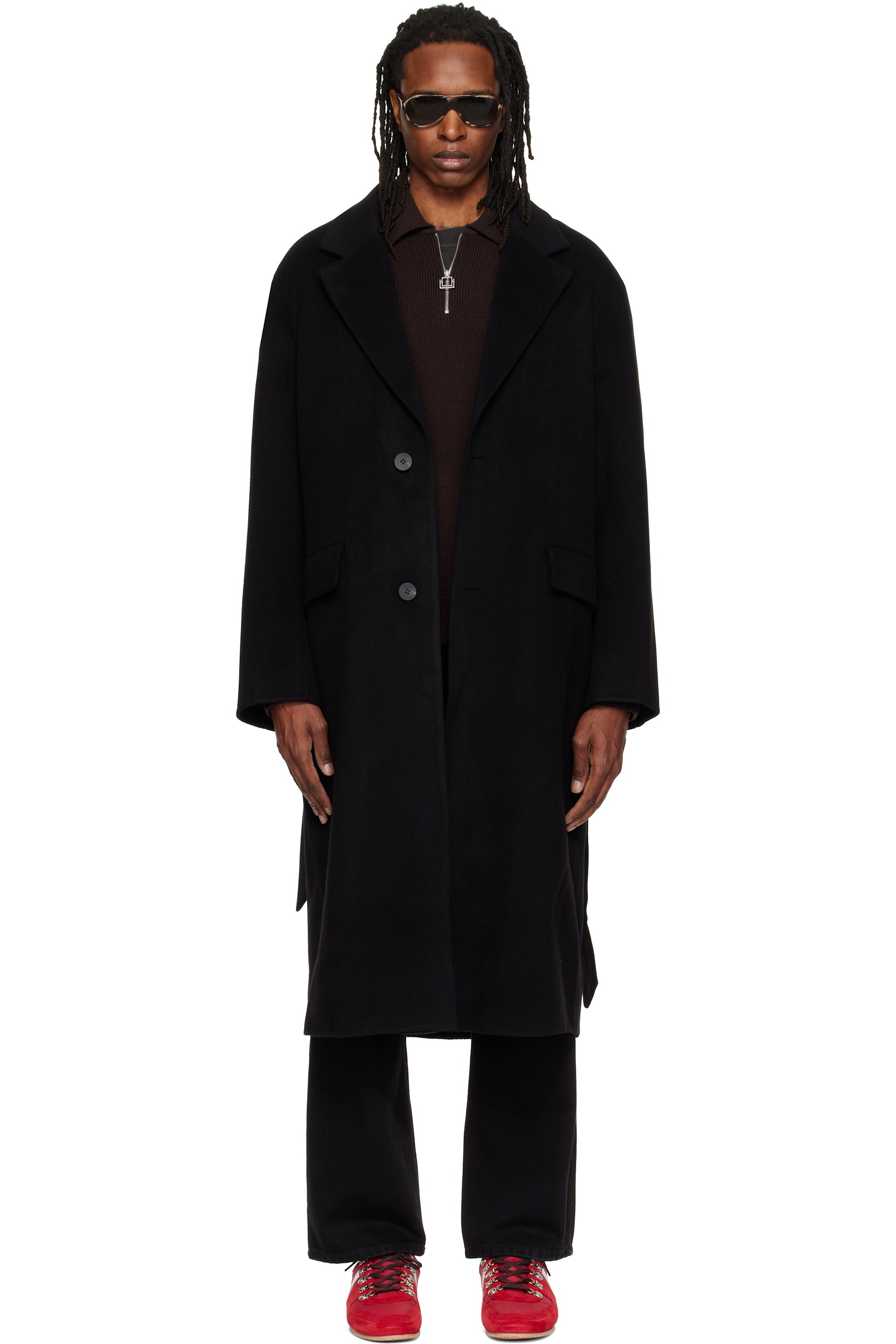 WOOYOUNGMI - Black Wool Cashmere Coat