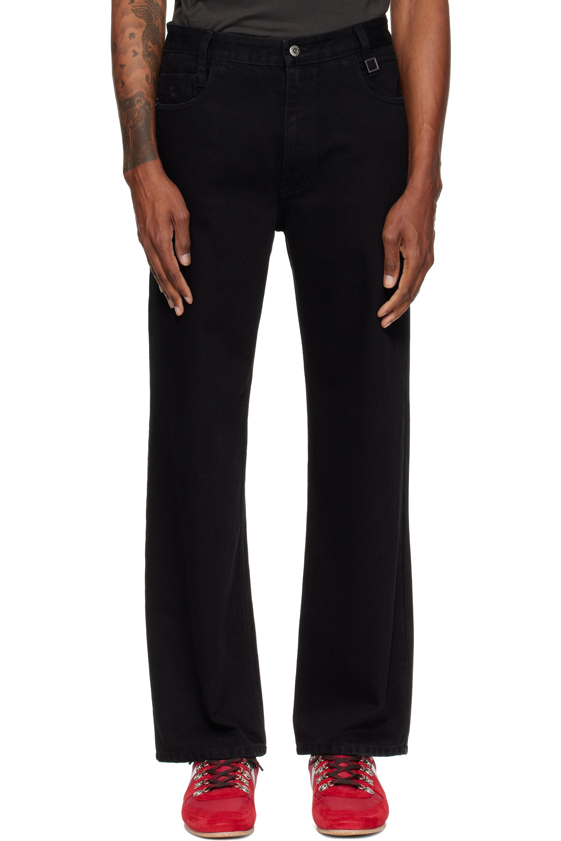 WOOYOUNGMI - Black Straight Jeans