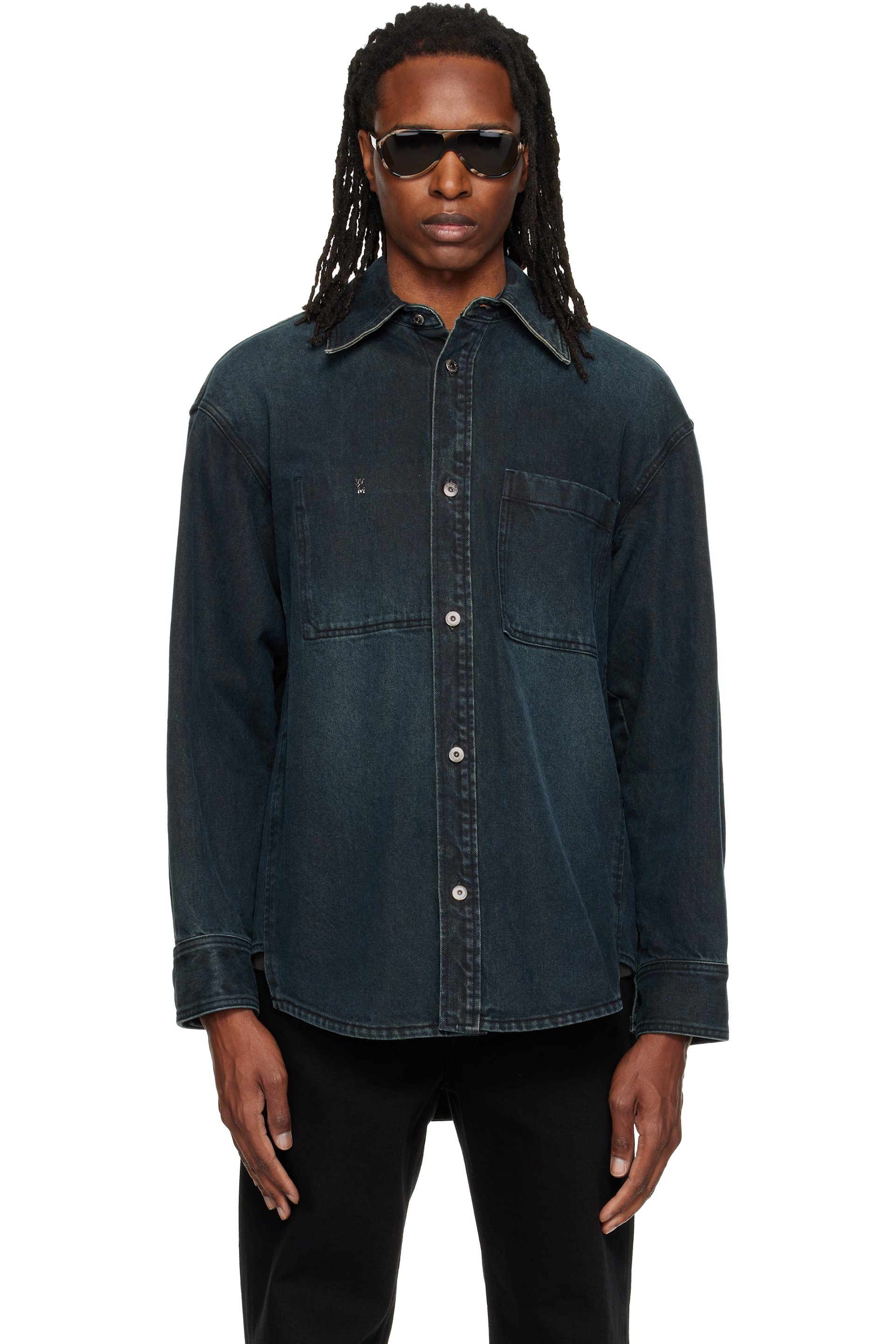 WOOYOUNGMI - Blue Back Logo Denim Shirt