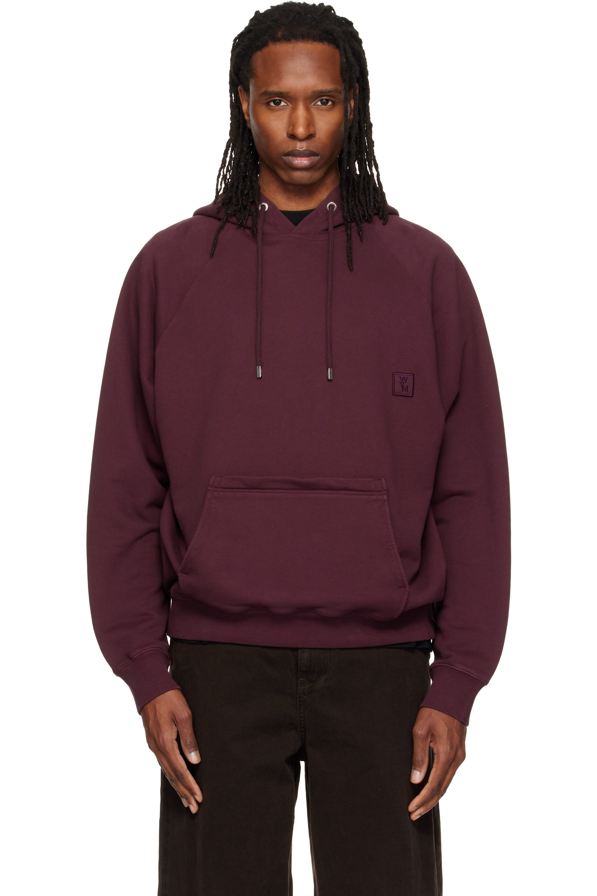 WOOYOUNGMI - Burgundy Logo Hoodie