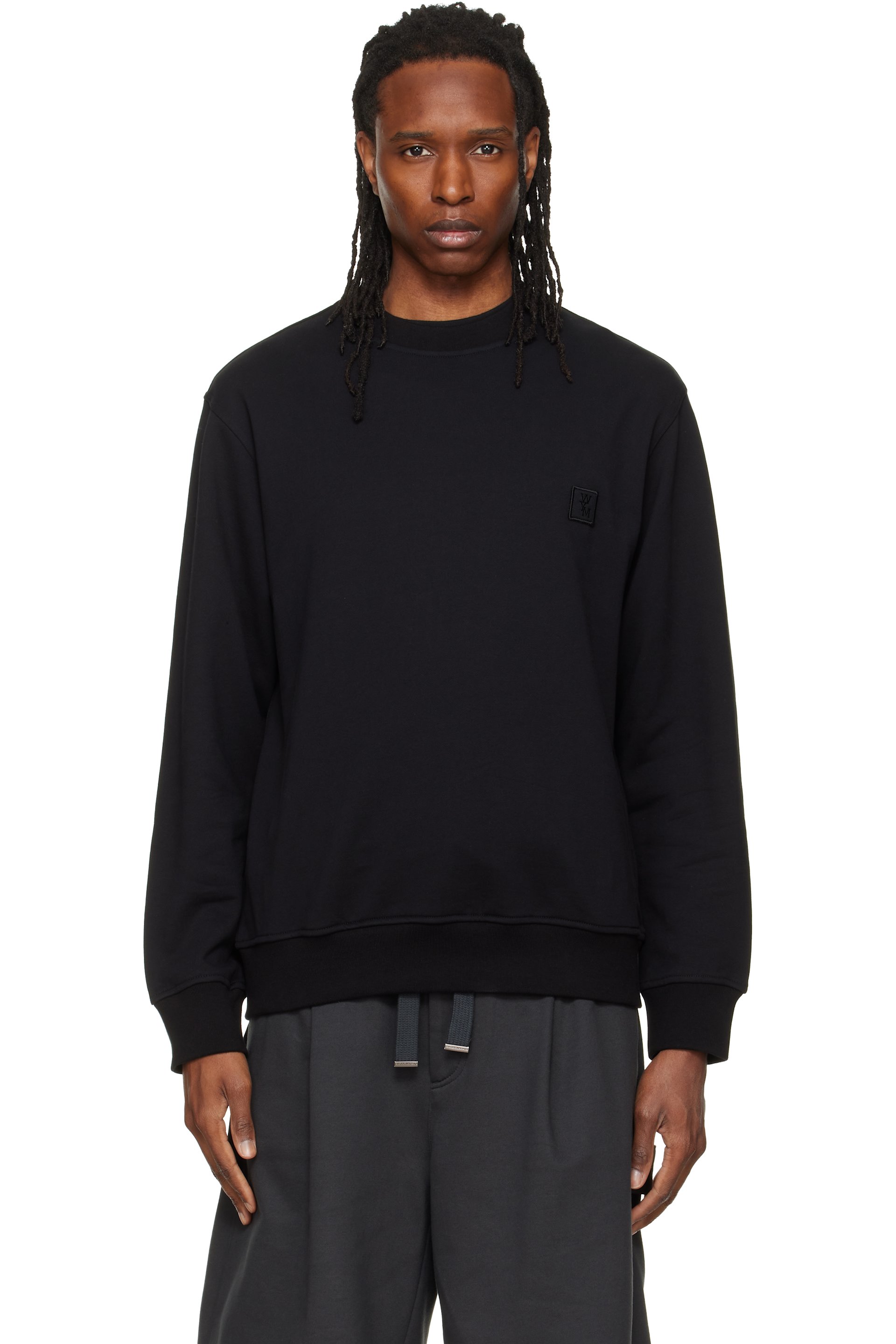 WOOYOUNGMI - Black Logo Patch Sweatshirt