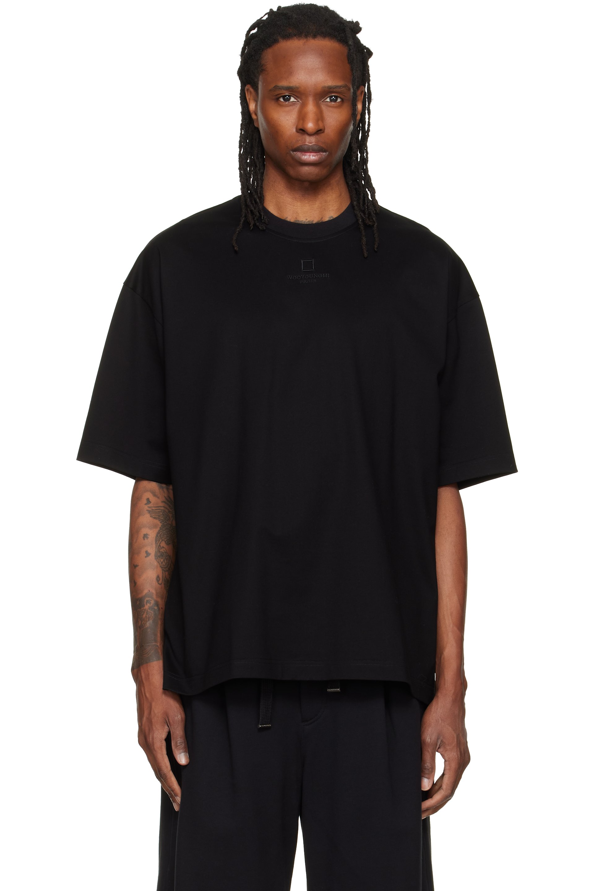 WOOYOUNGMI - Black Oversized Cotton T-shirt