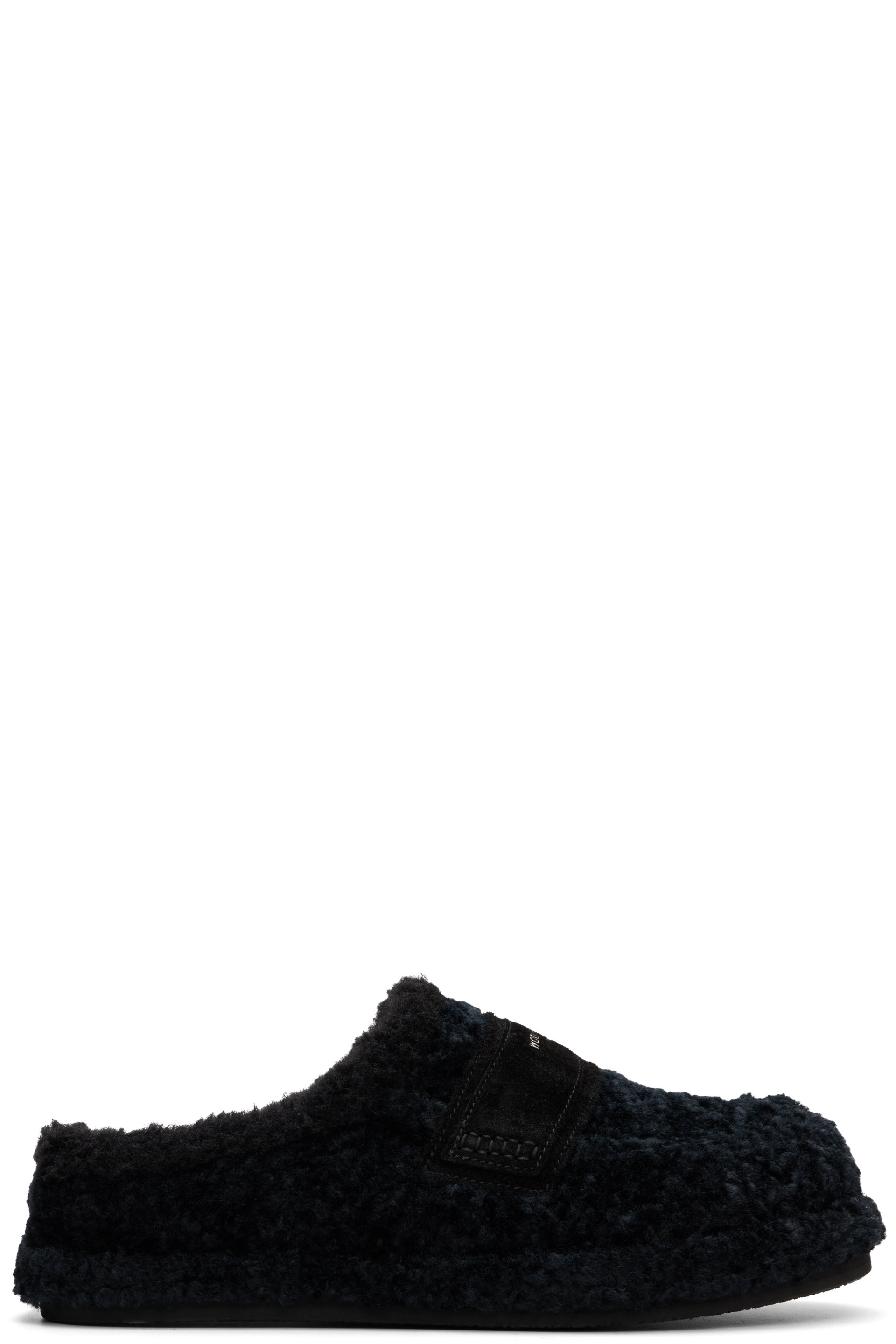 WOOYOUNGMI - Navy Sherpa Slip-on Loafers