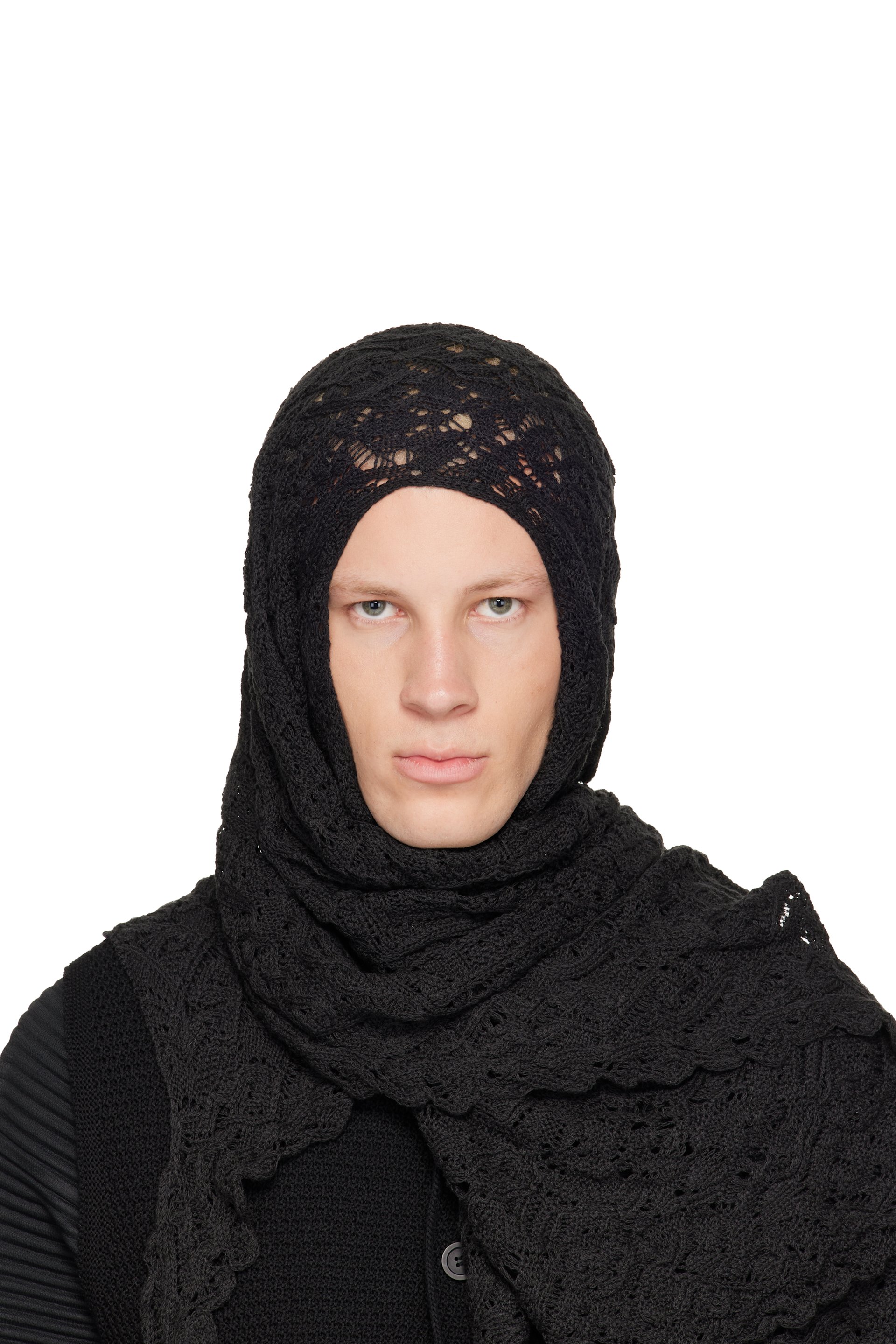 HOMME PLISSÉ ISSEY MIYAKE - Black Branches & Leaves May Scarf