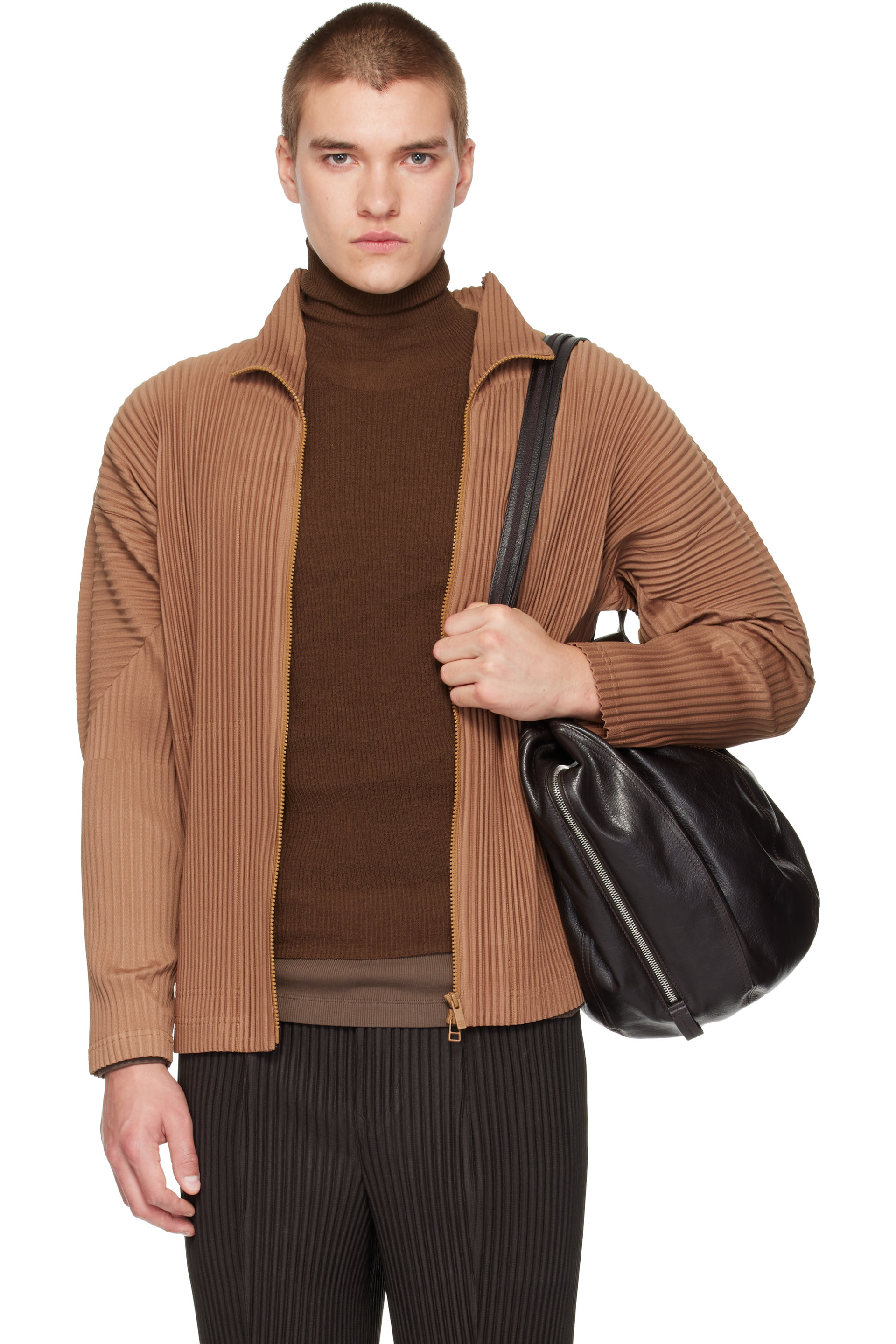 HOMME PLISSÉ ISSEY MIYAKE - Brown Color Pleats 2 Jacket