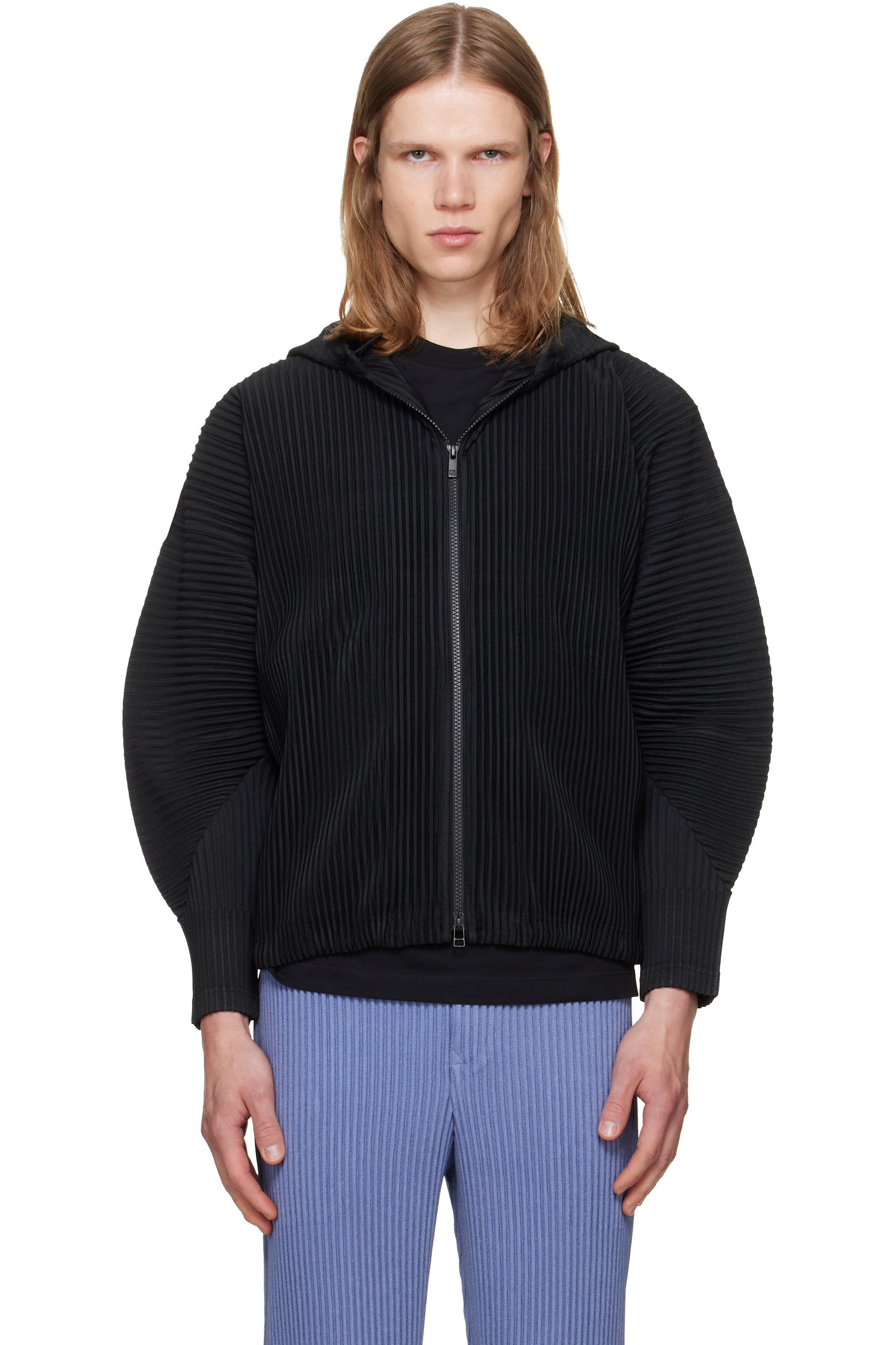Homme Plissé Issey Miyake - Pull à capuche Monthly Colors July noir