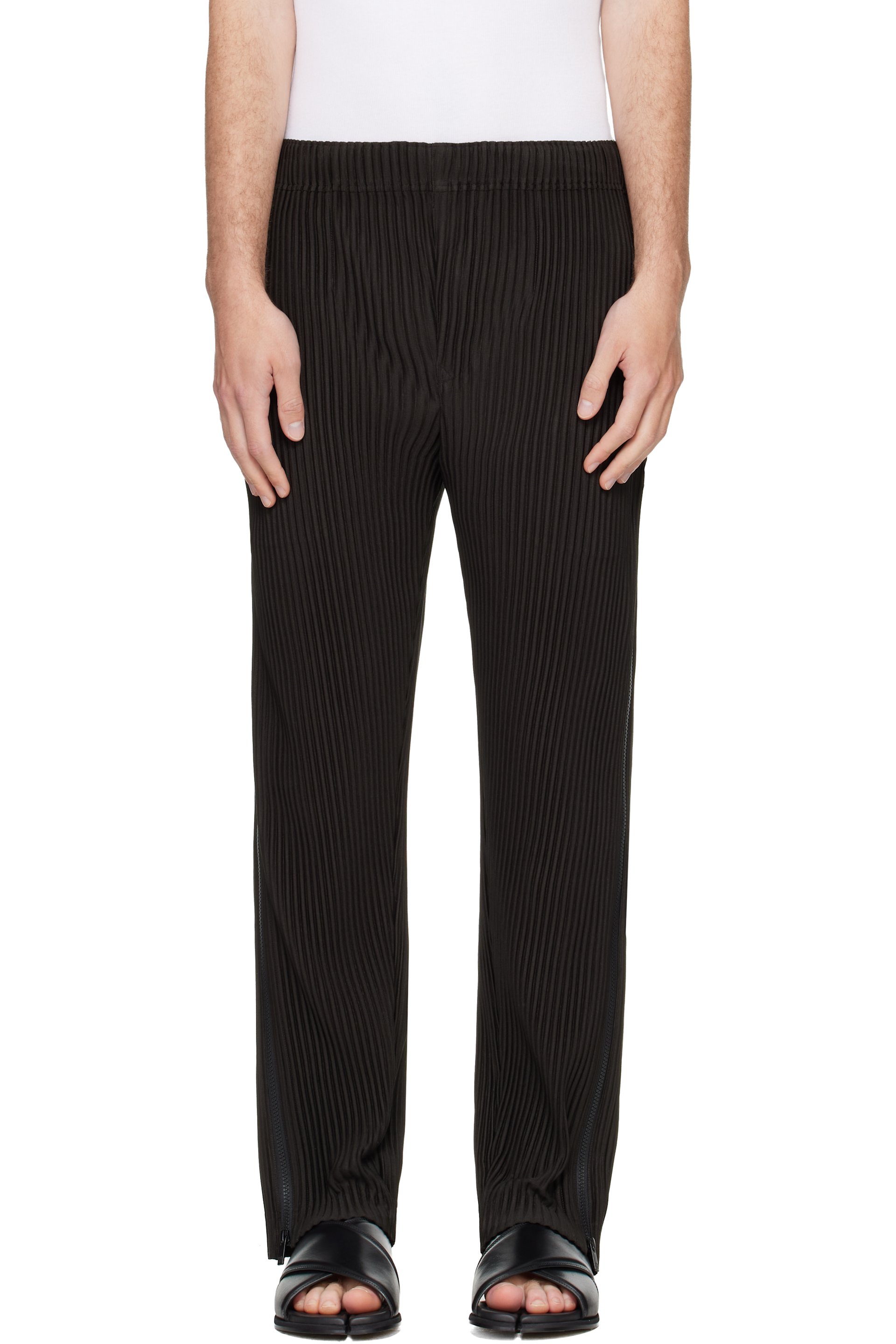 HOMME PLISSÉ ISSEY MIYAKE - Black Multi-Fastened Trousers
