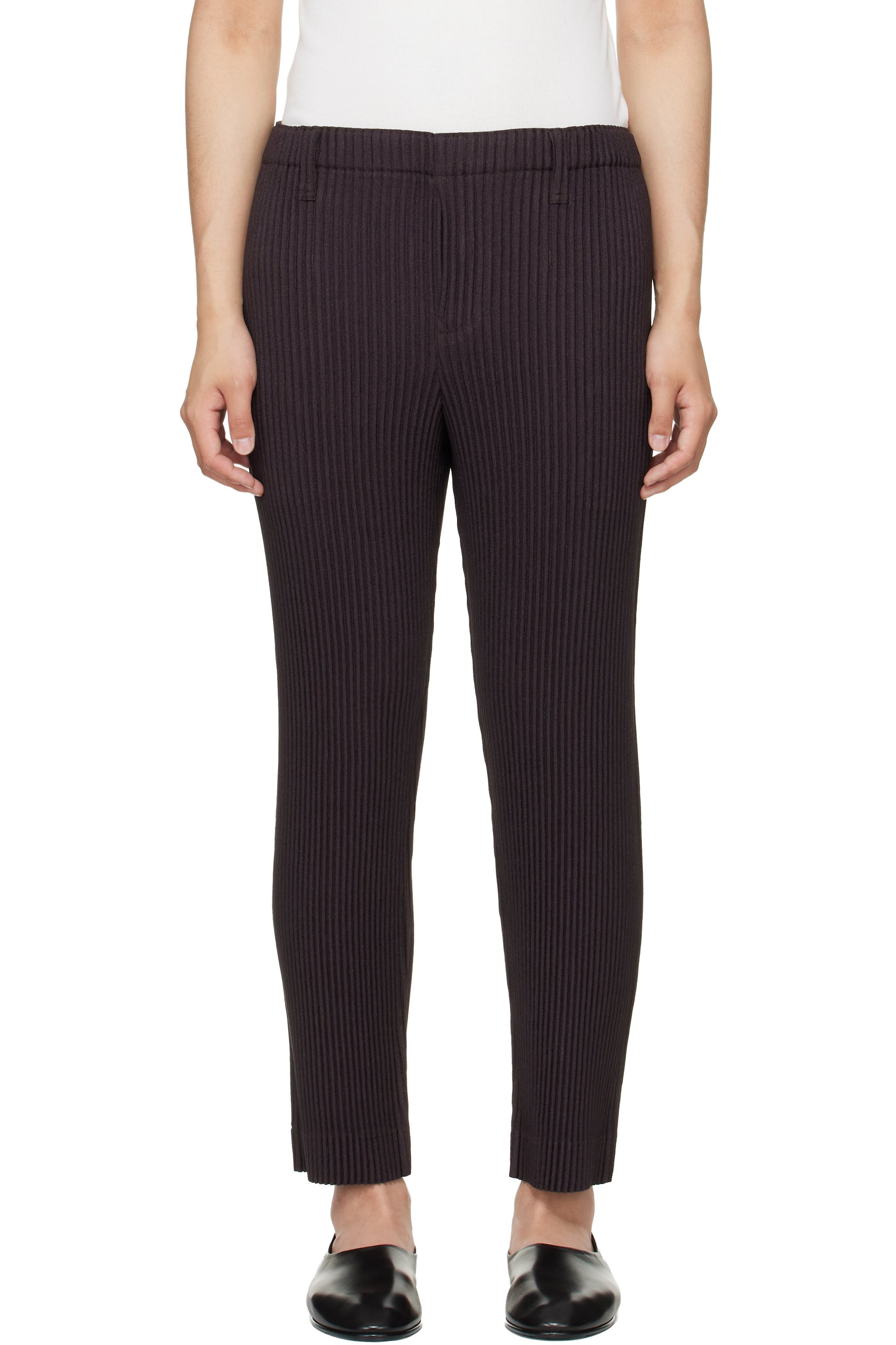 HOMME PLISSÉ ISSEY MIYAKE - Brown Linen Like Trousers