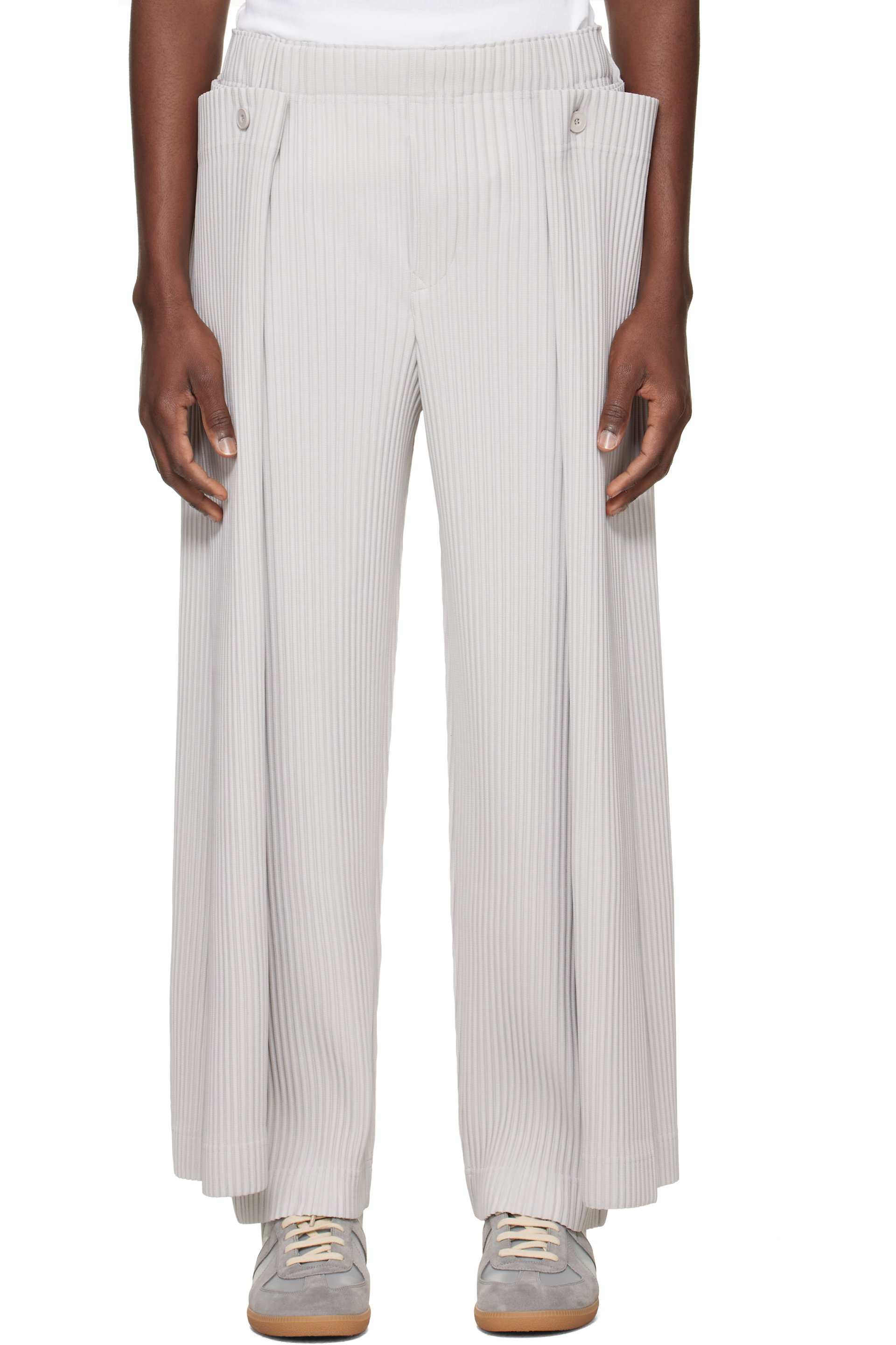 HOMME PLISSÉ ISSEY MIYAKE - Gray Motion Blur Trousers