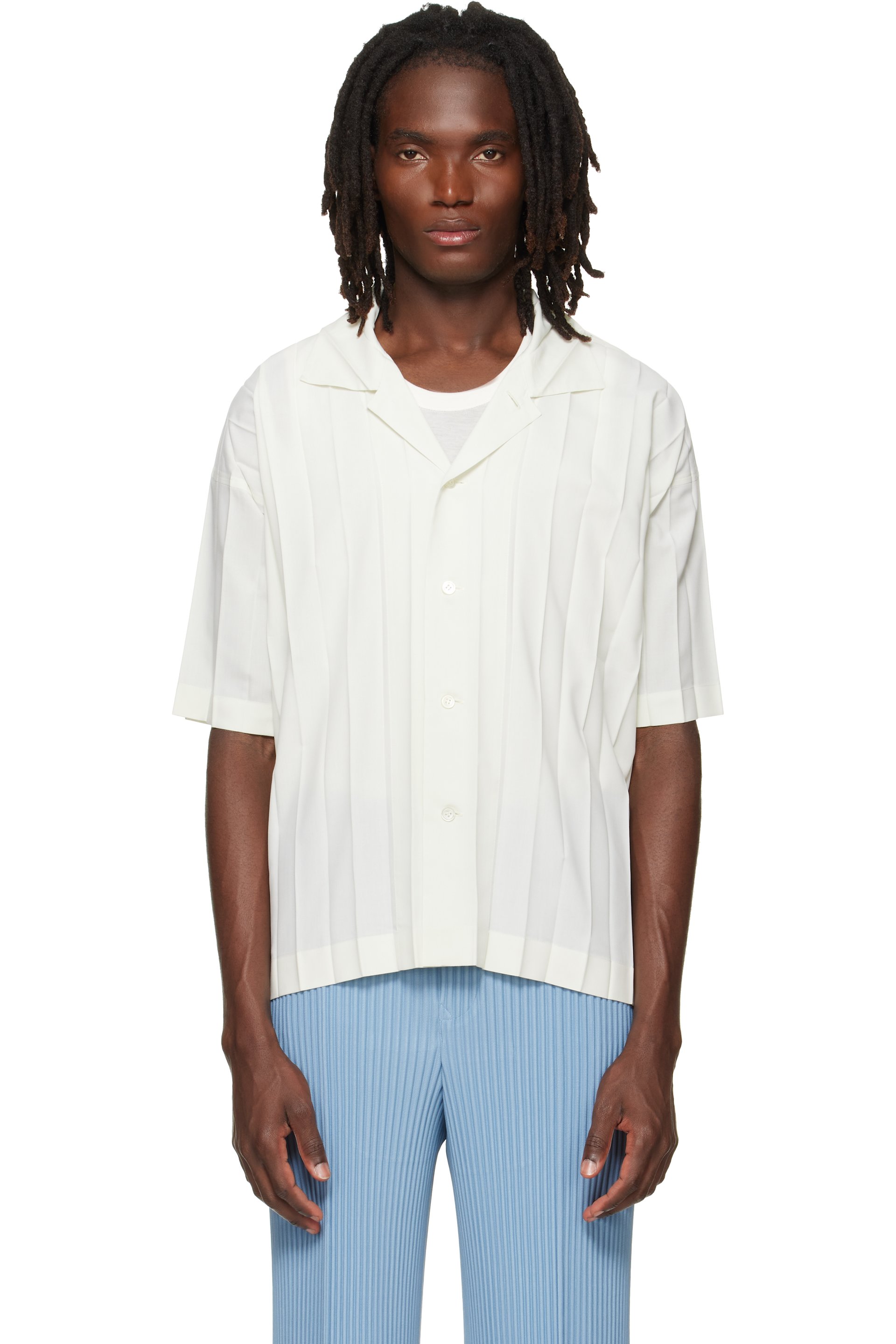 HOMME PLISSÉ ISSEY MIYAKE - Off-White Edge Shirt