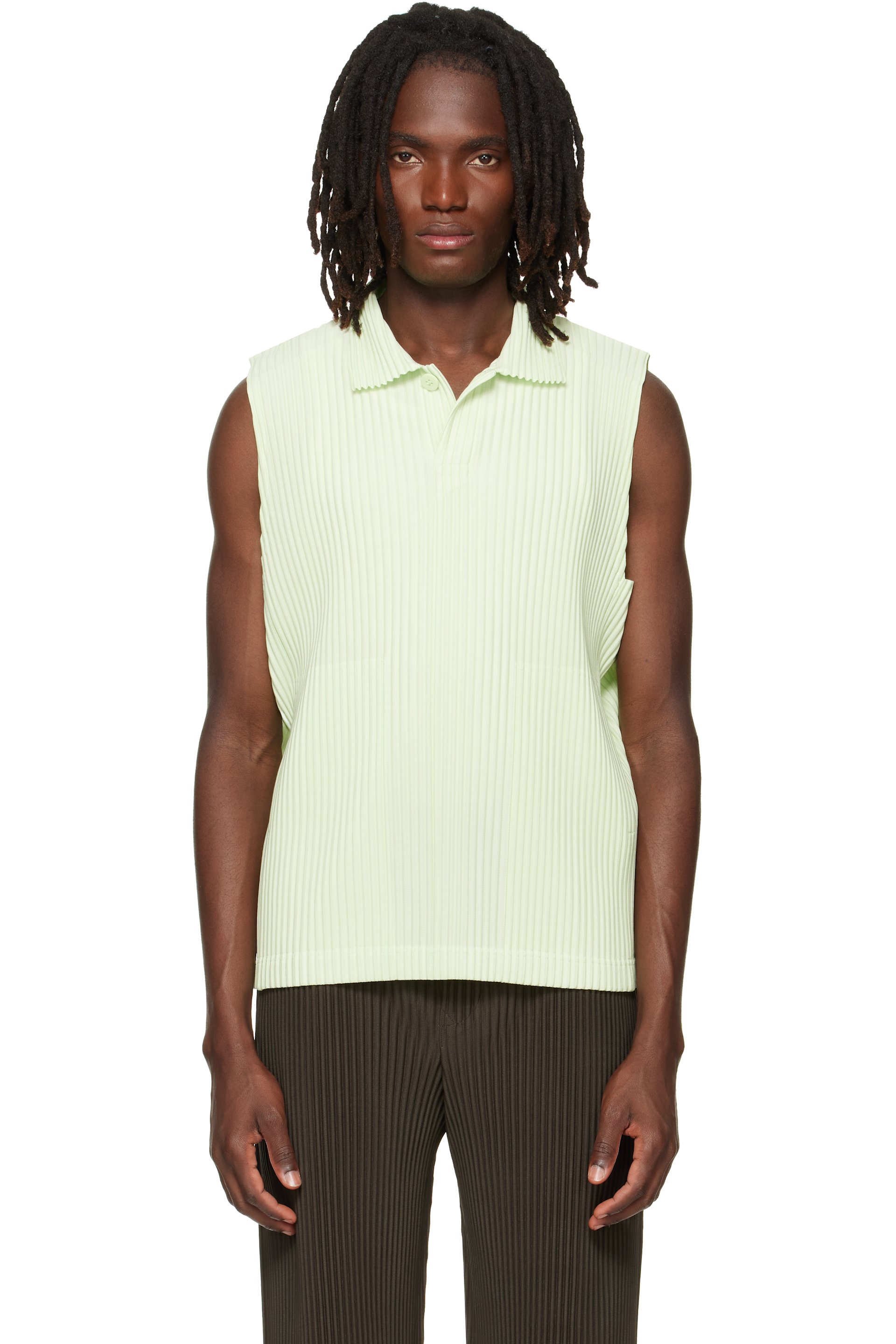 HOMME PLISSÉ ISSEY MIYAKE - Green Monthly Colors July Polo