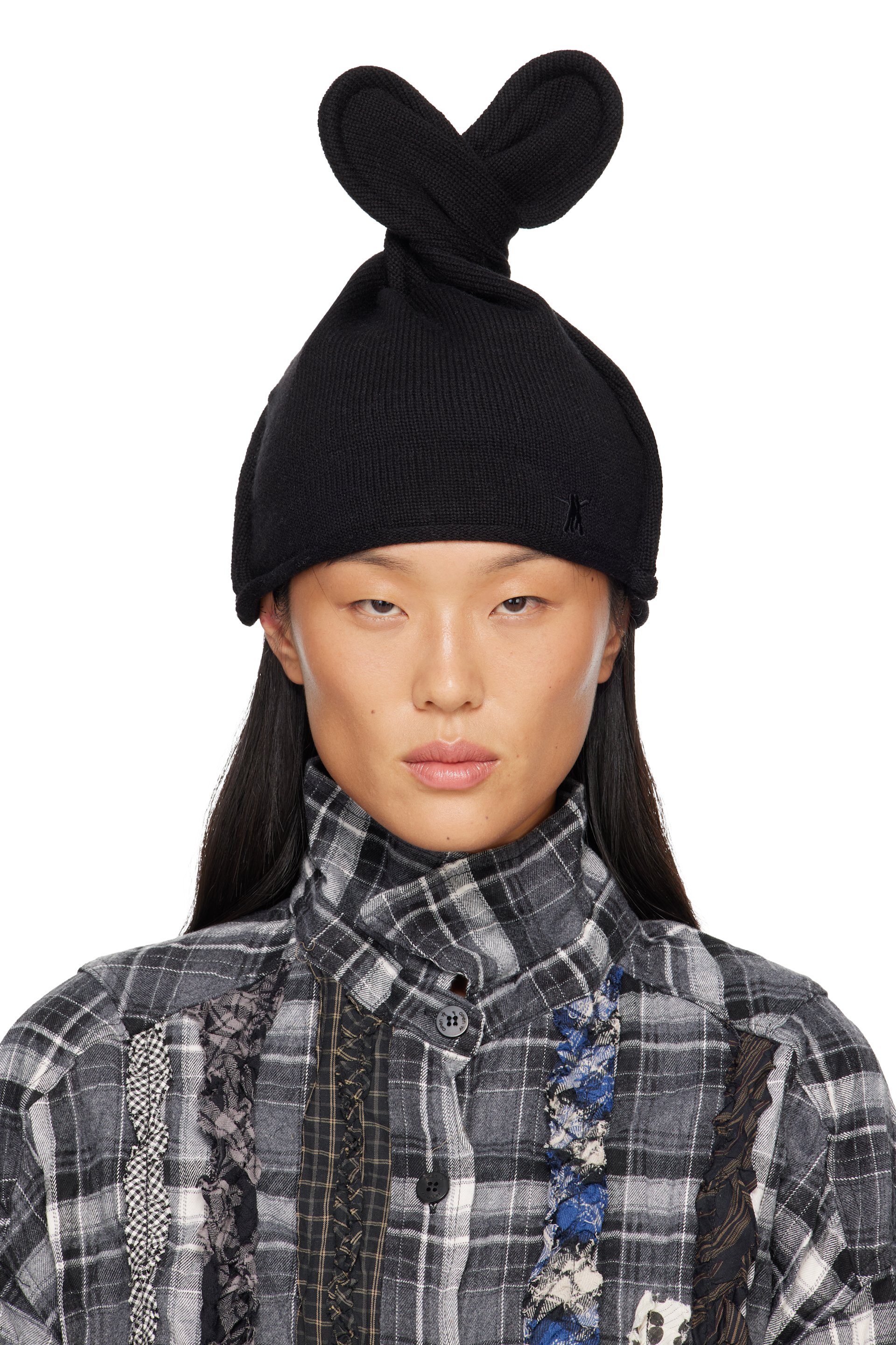 OPEN YY - Black Wire Knit Beanie