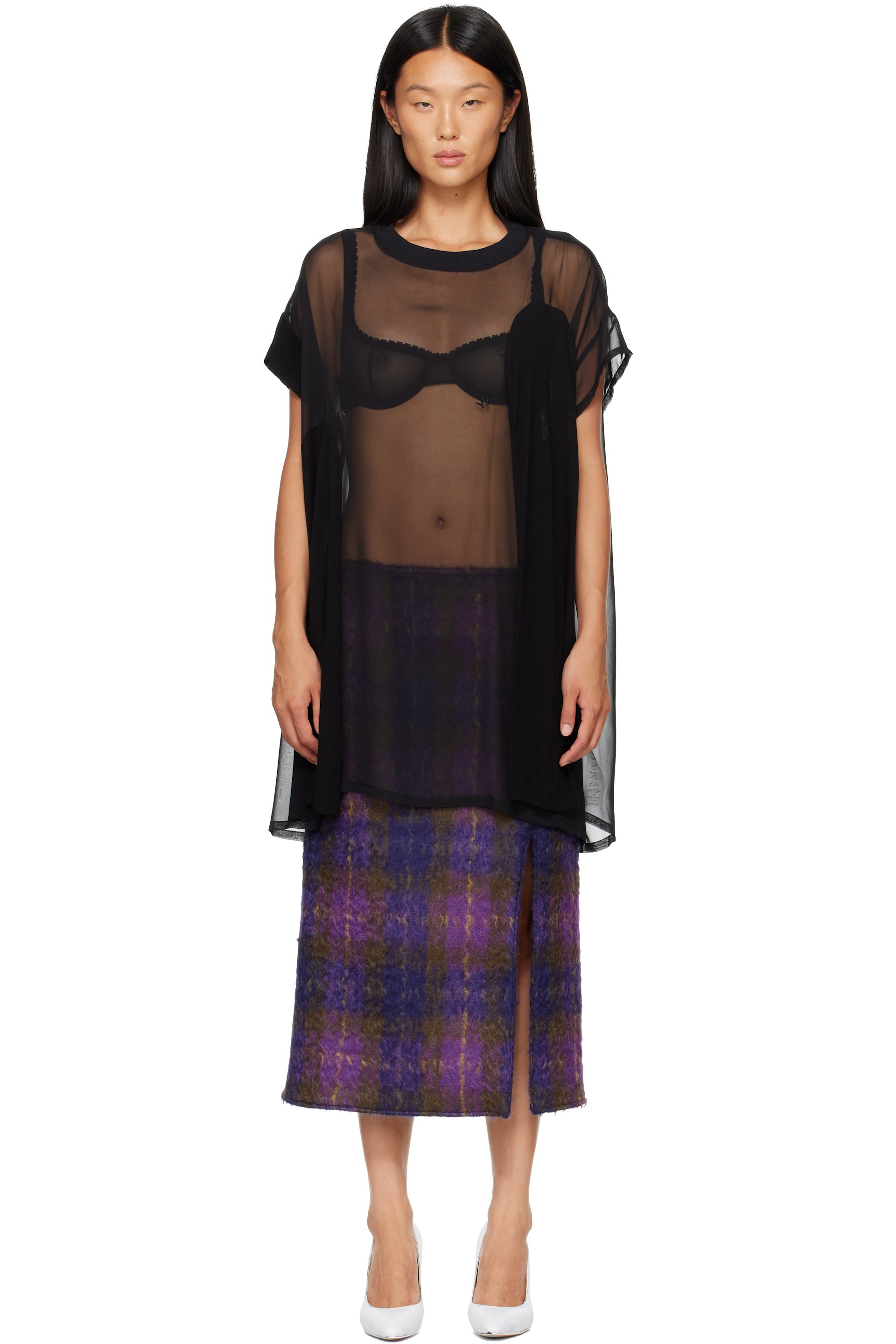 OPEN YY - Black Sheer Convertible Minidress