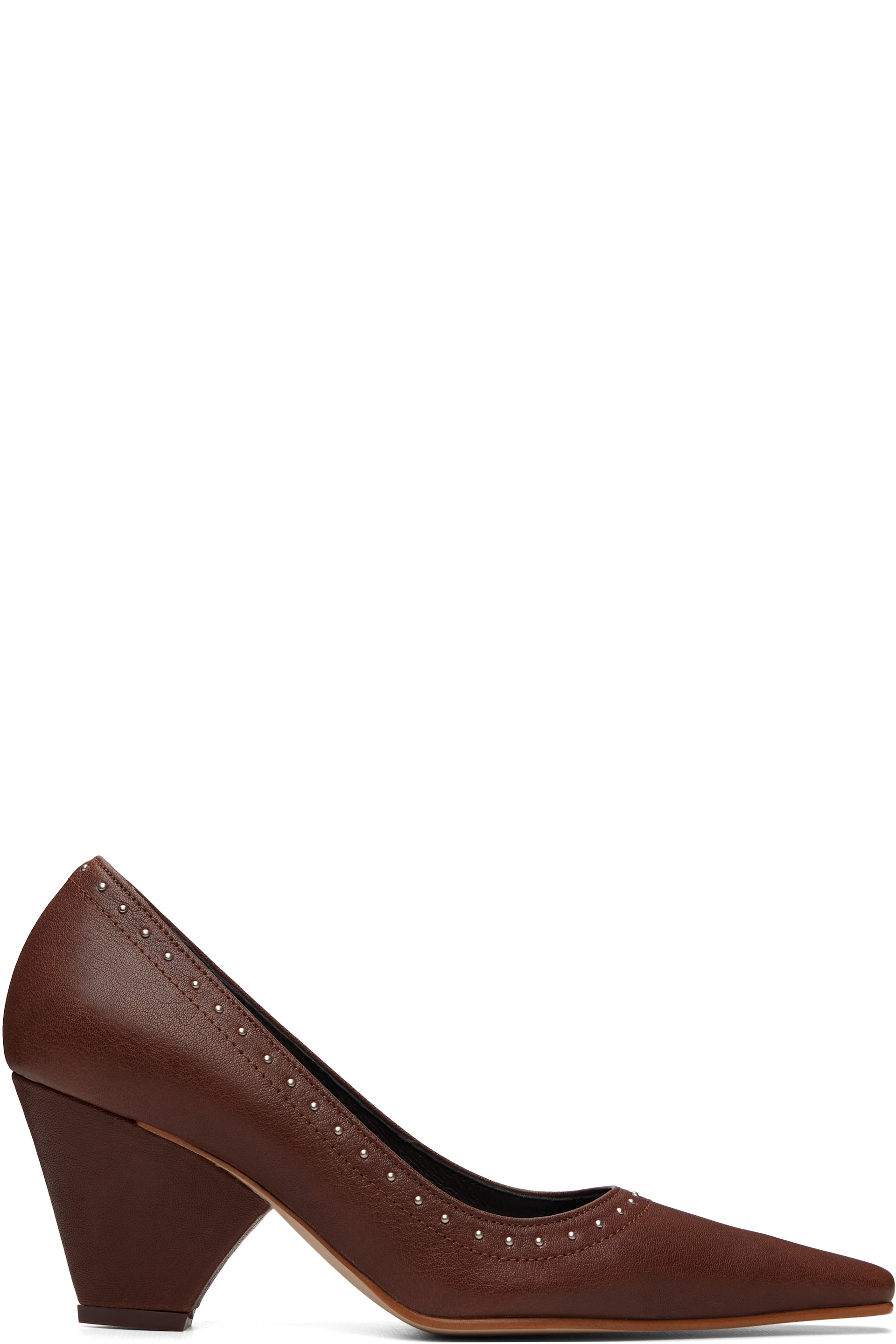 OPEN YY - Brown Mini Stud Heels