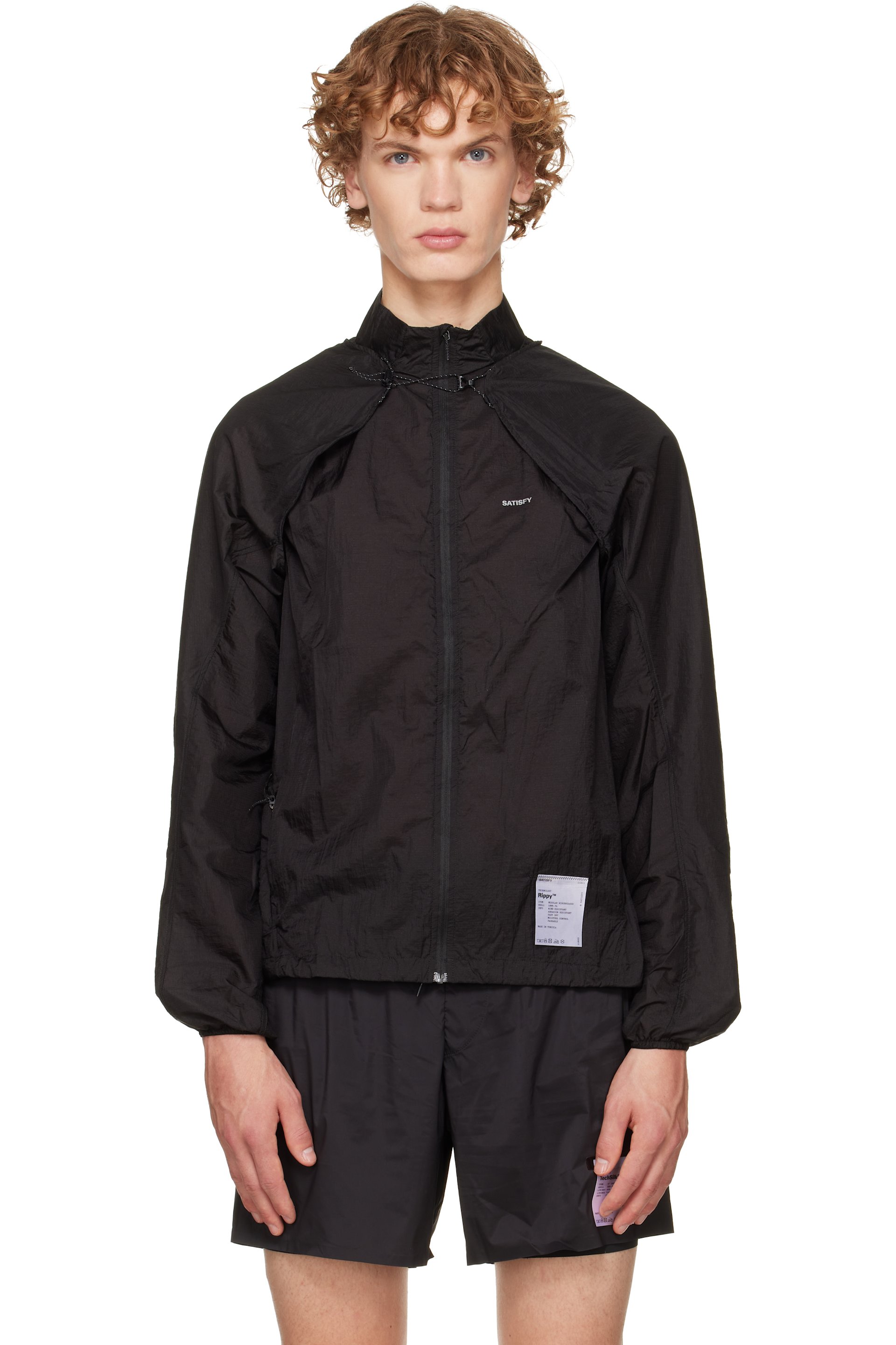 Satisfy - Black Rippy Modular Windbreaker Jacket