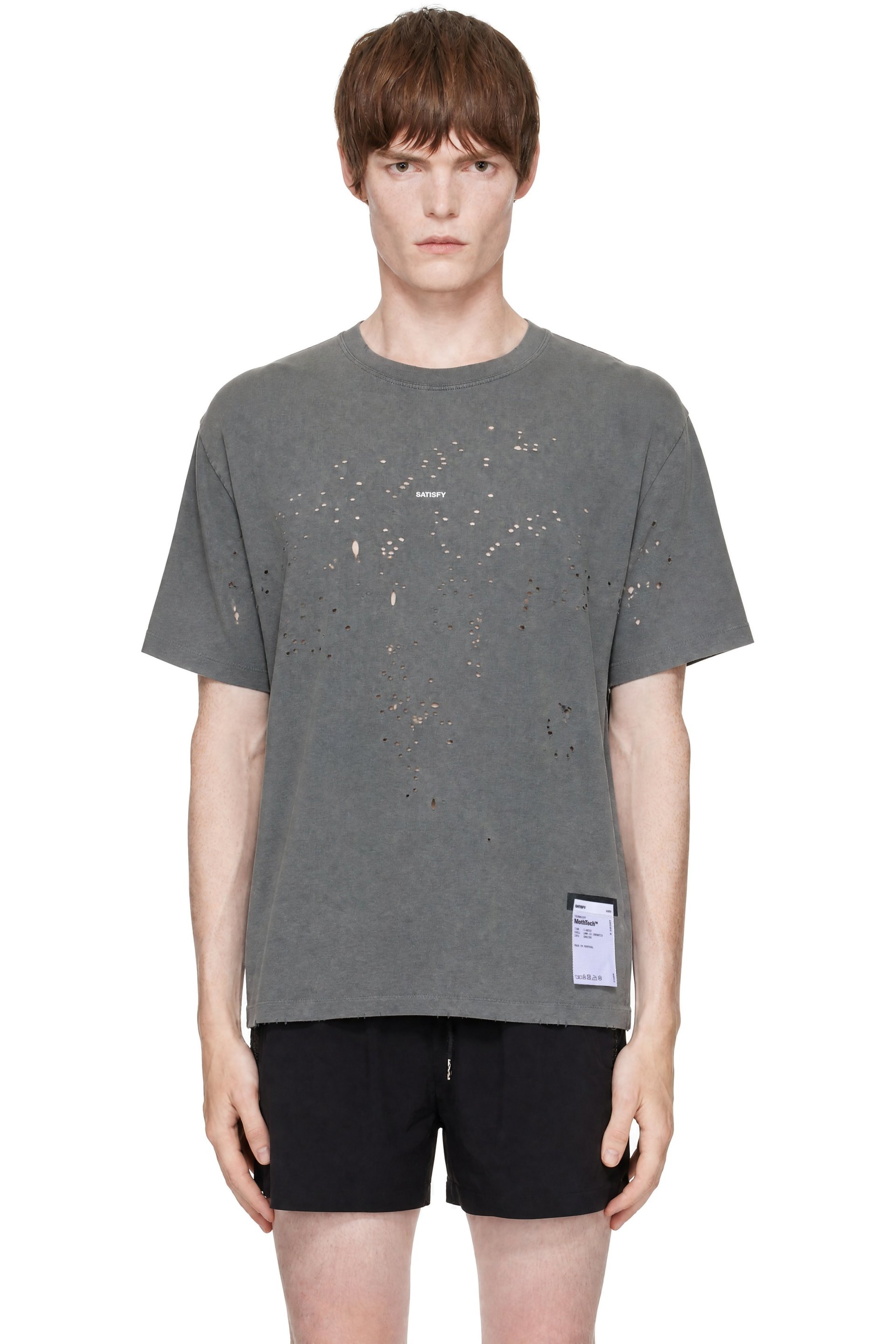 Satisfy - T-shirt gris à perforations MothTech