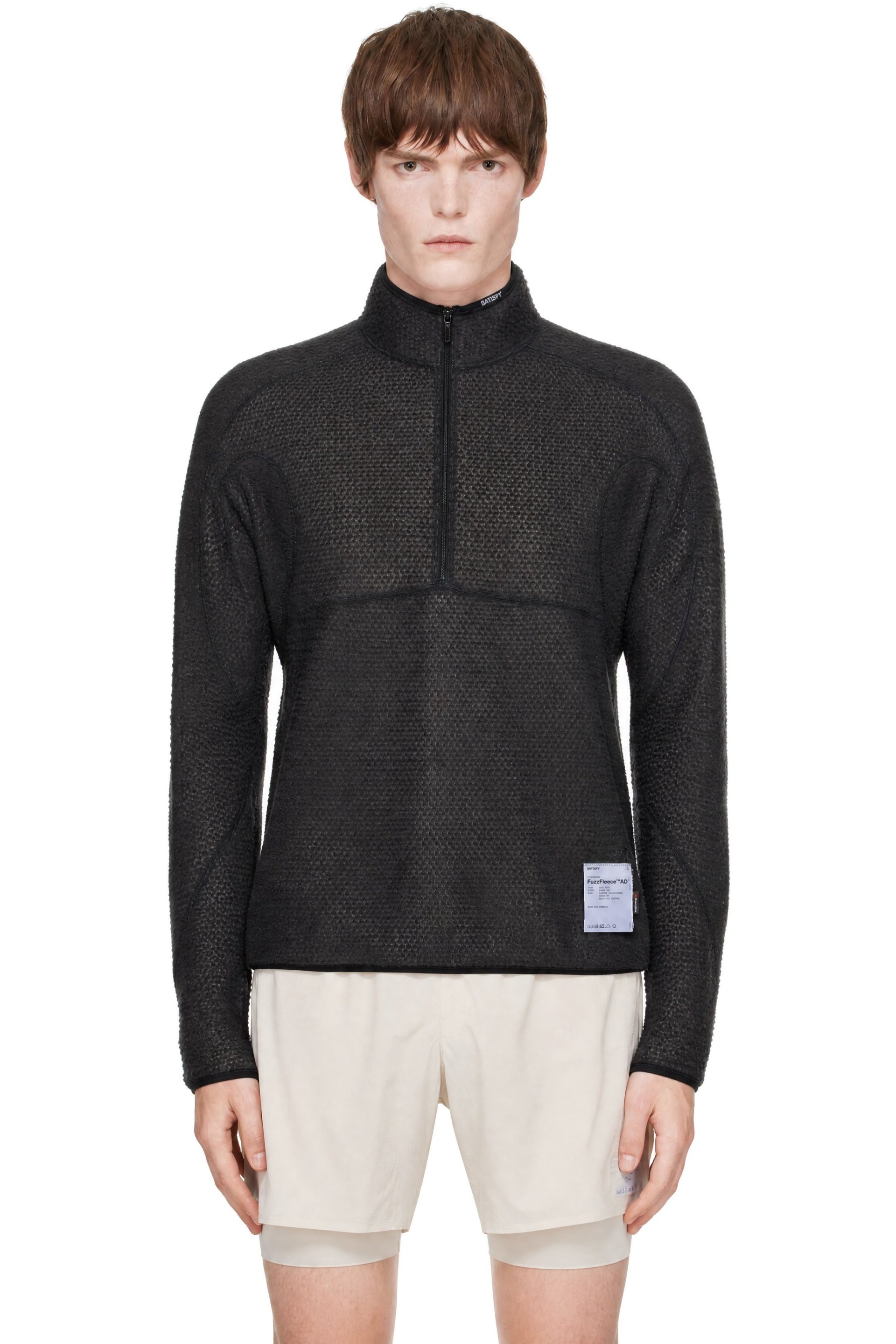 Satisfy - Gray FuzzFleece AD Half-Zip Sweater