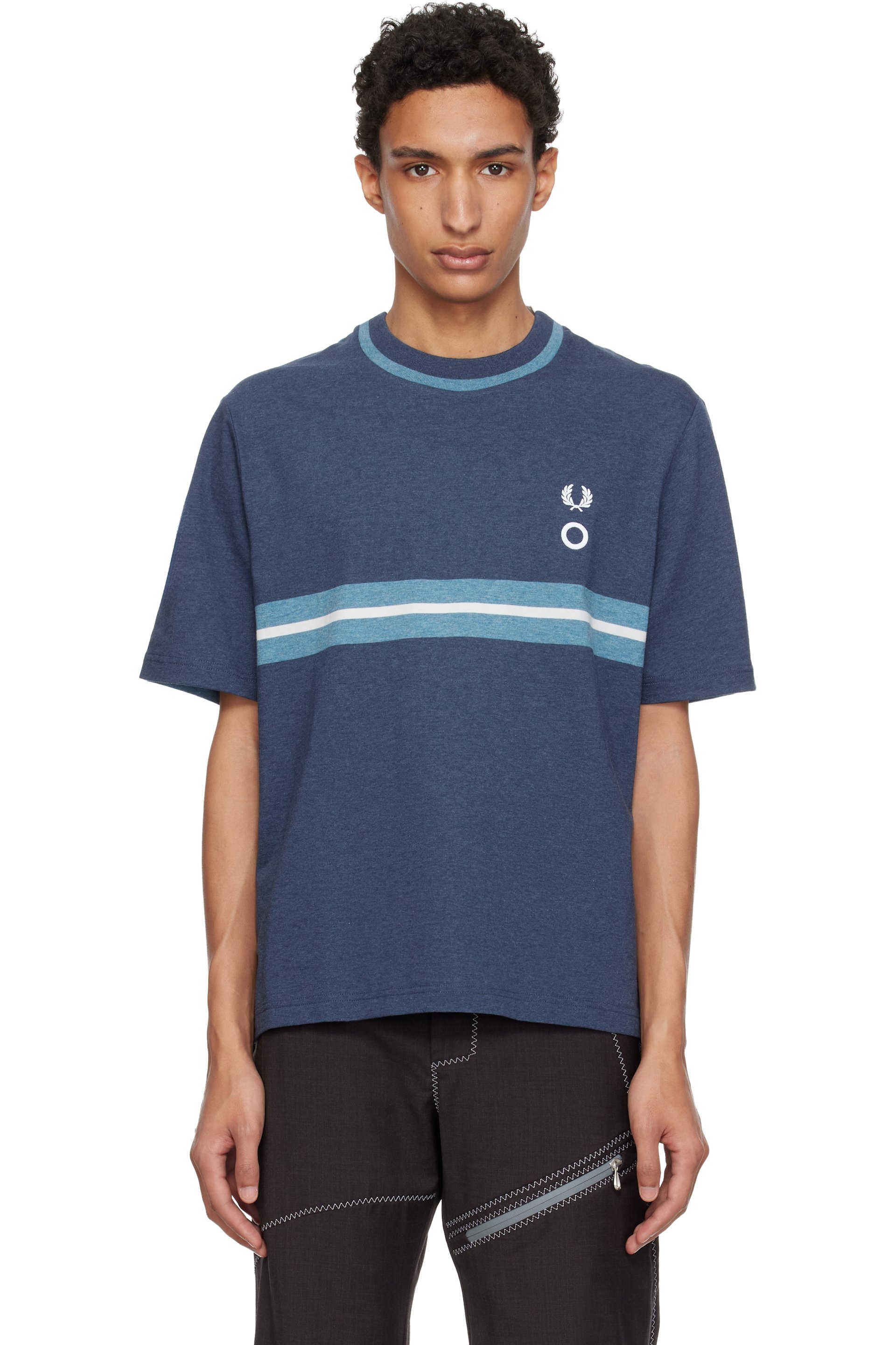 Craig Green - ブルー Fred Perryエディション 'Half And Half' Tシャツ