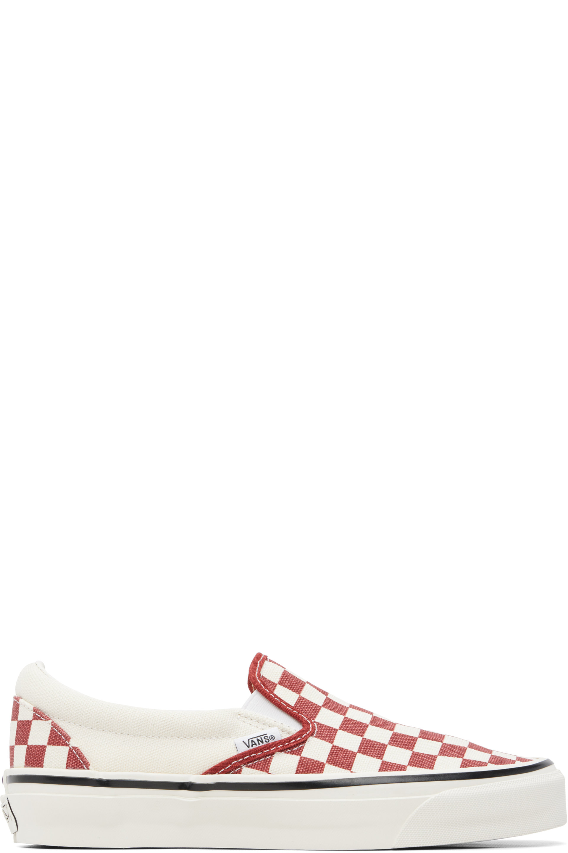 Vans - Red & Off-White Premium Classic Slip-On Sneakers