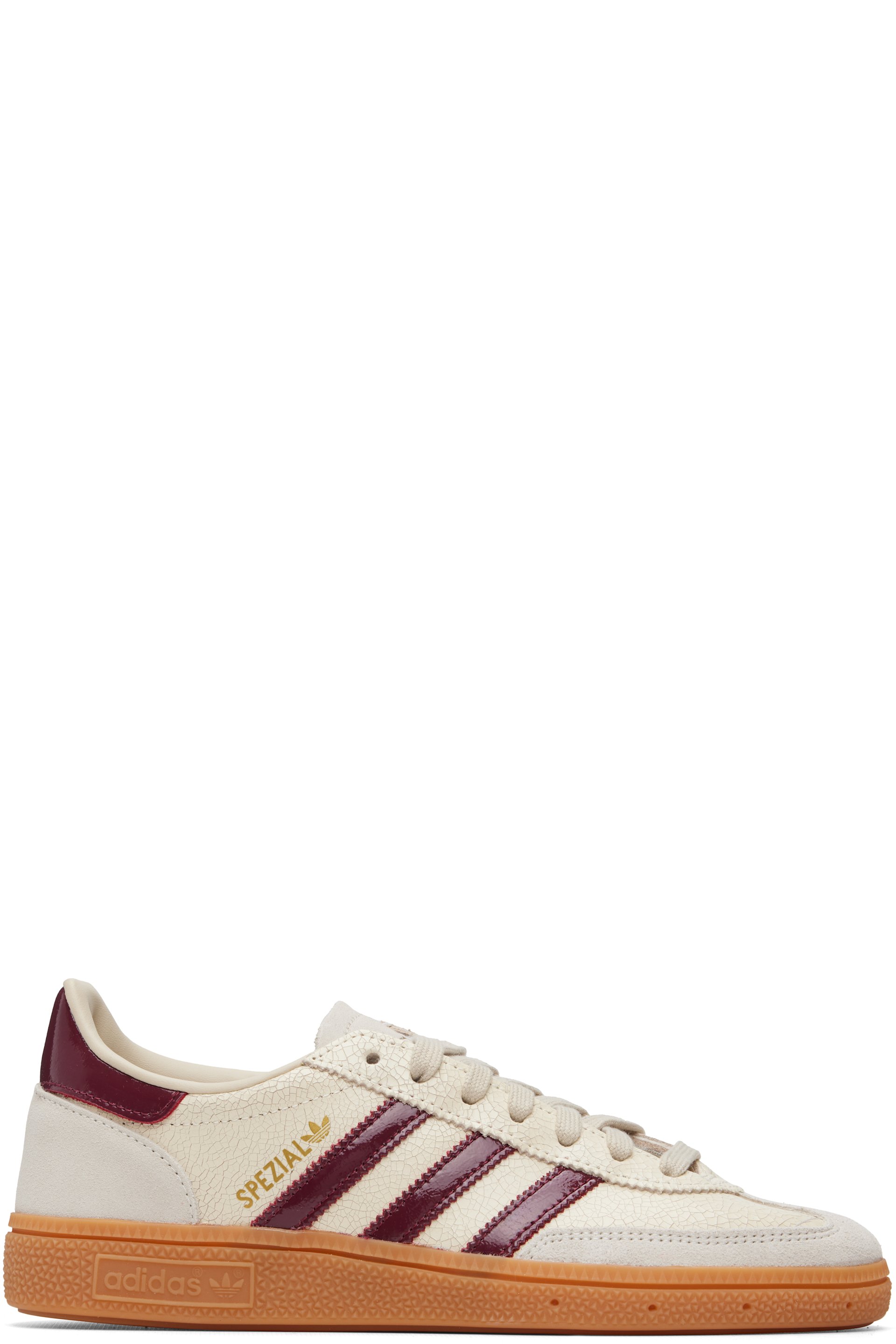 adidas Originals - Off-White & Burgundy Handball Spezial Sneakers