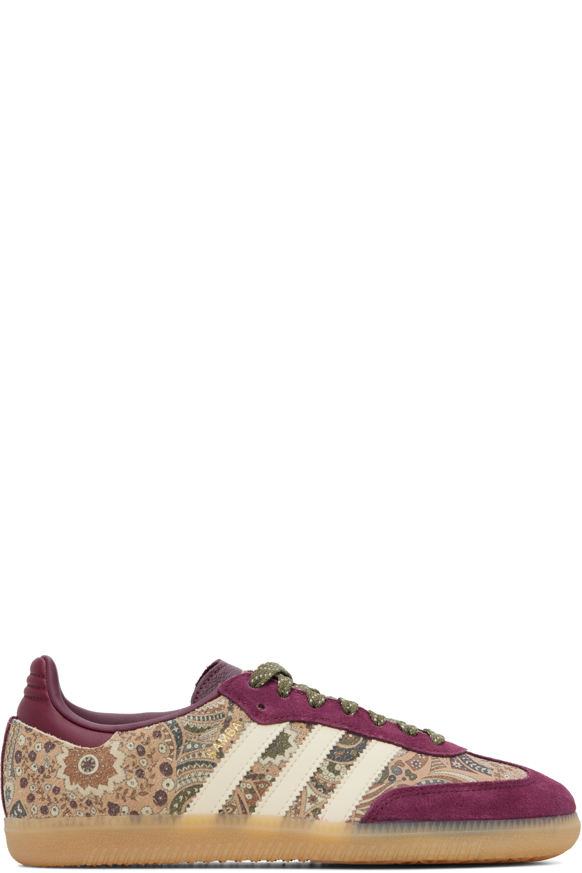 adidas Originals - Burgundy & Beige Samba OG Liberty London Sneakers