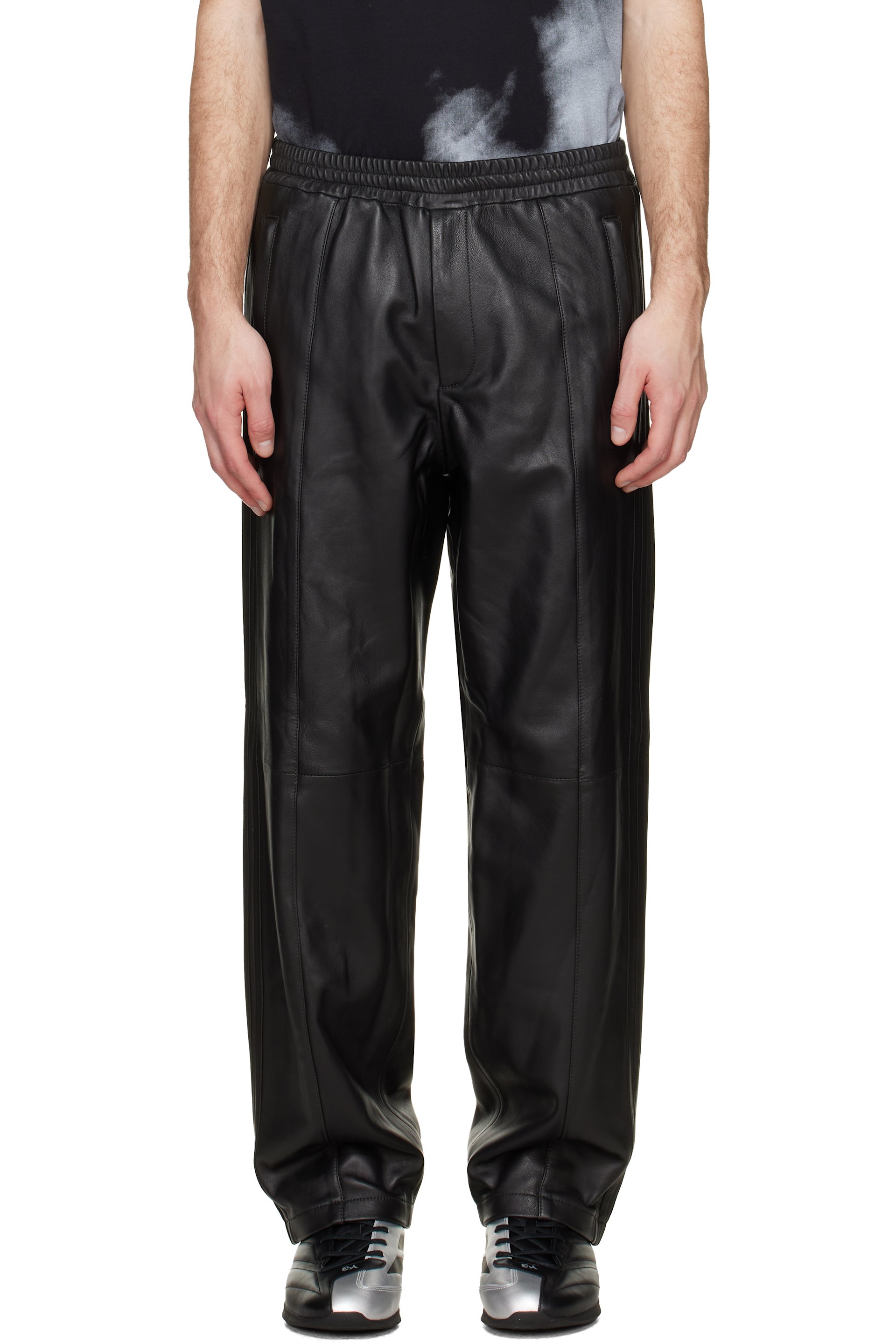 adidas Originals - Black A-Type Firebird Leather Pants