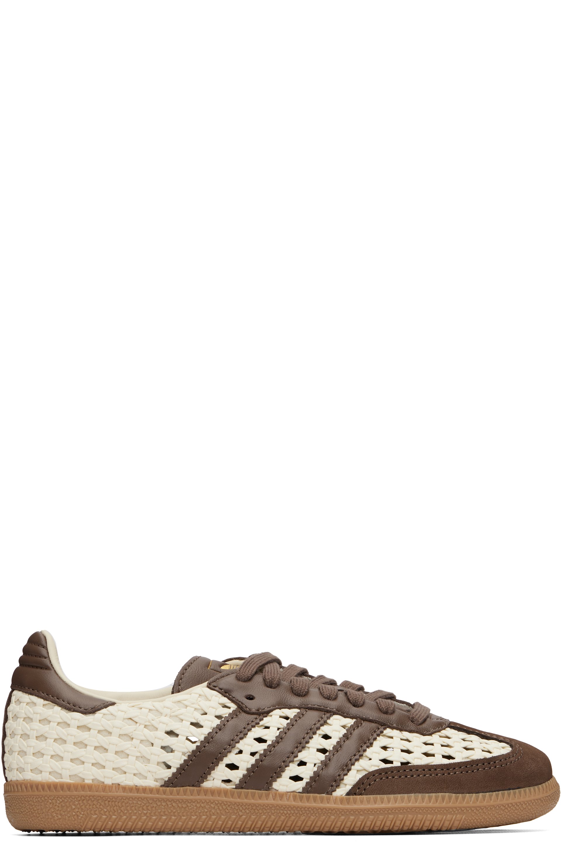 adidas Originals - 오프 화이트 & 브라운 삼바 OG 스니커즈