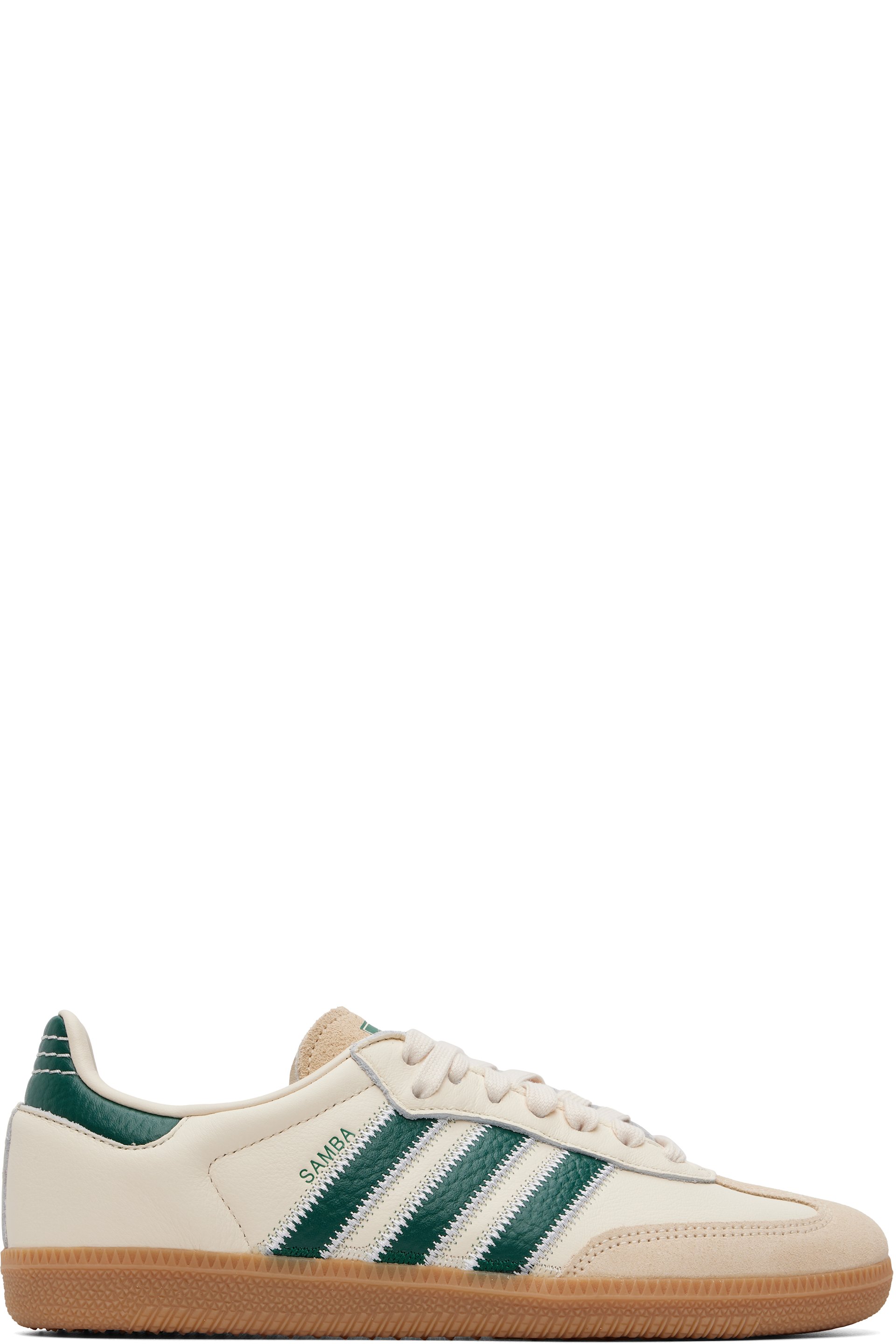 adidas Originals - Off-White & Green Samba OG Sneakers