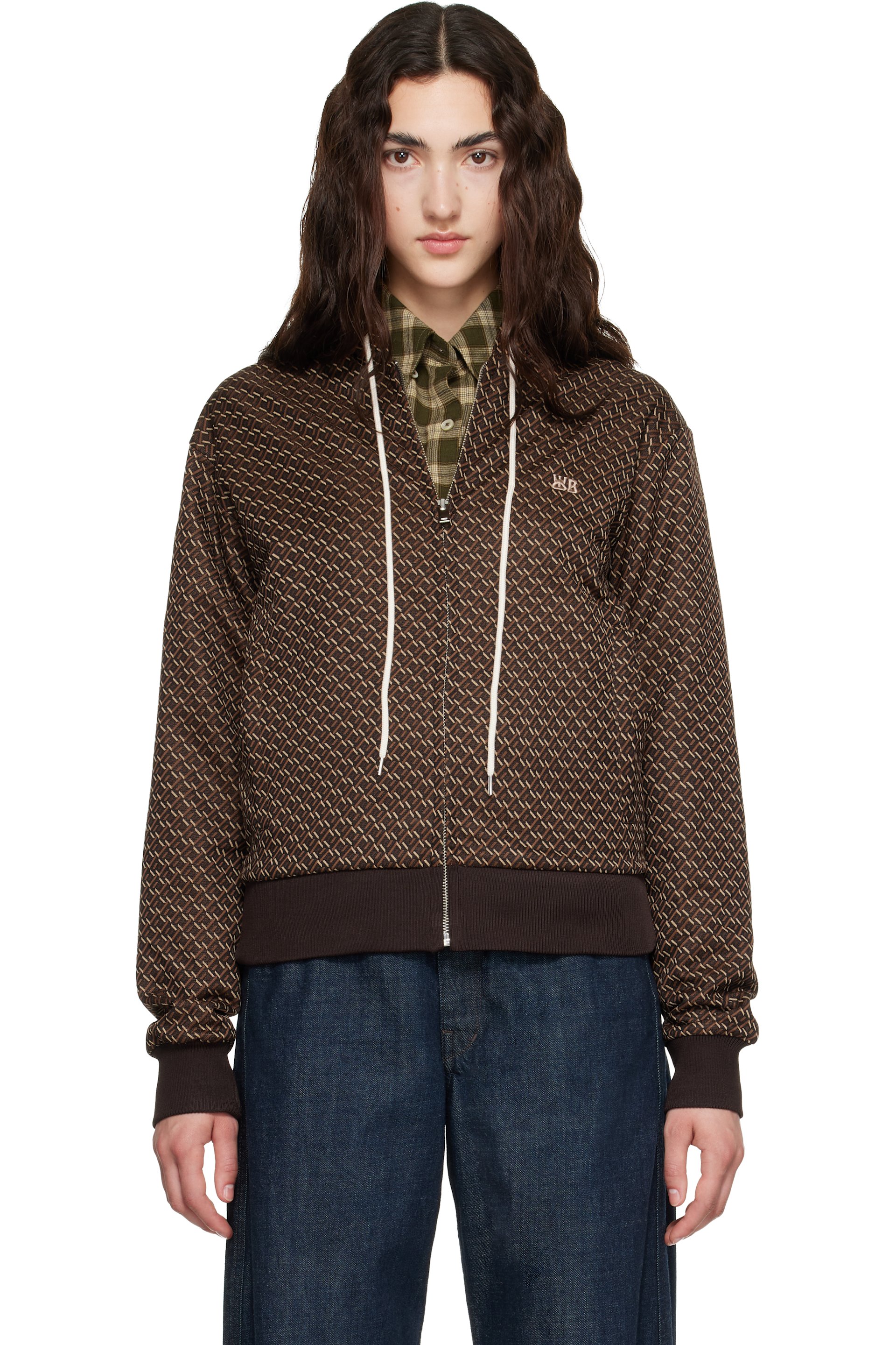 Wales Bonner - Brown Modernist Jacquard Hooded Track Jacket