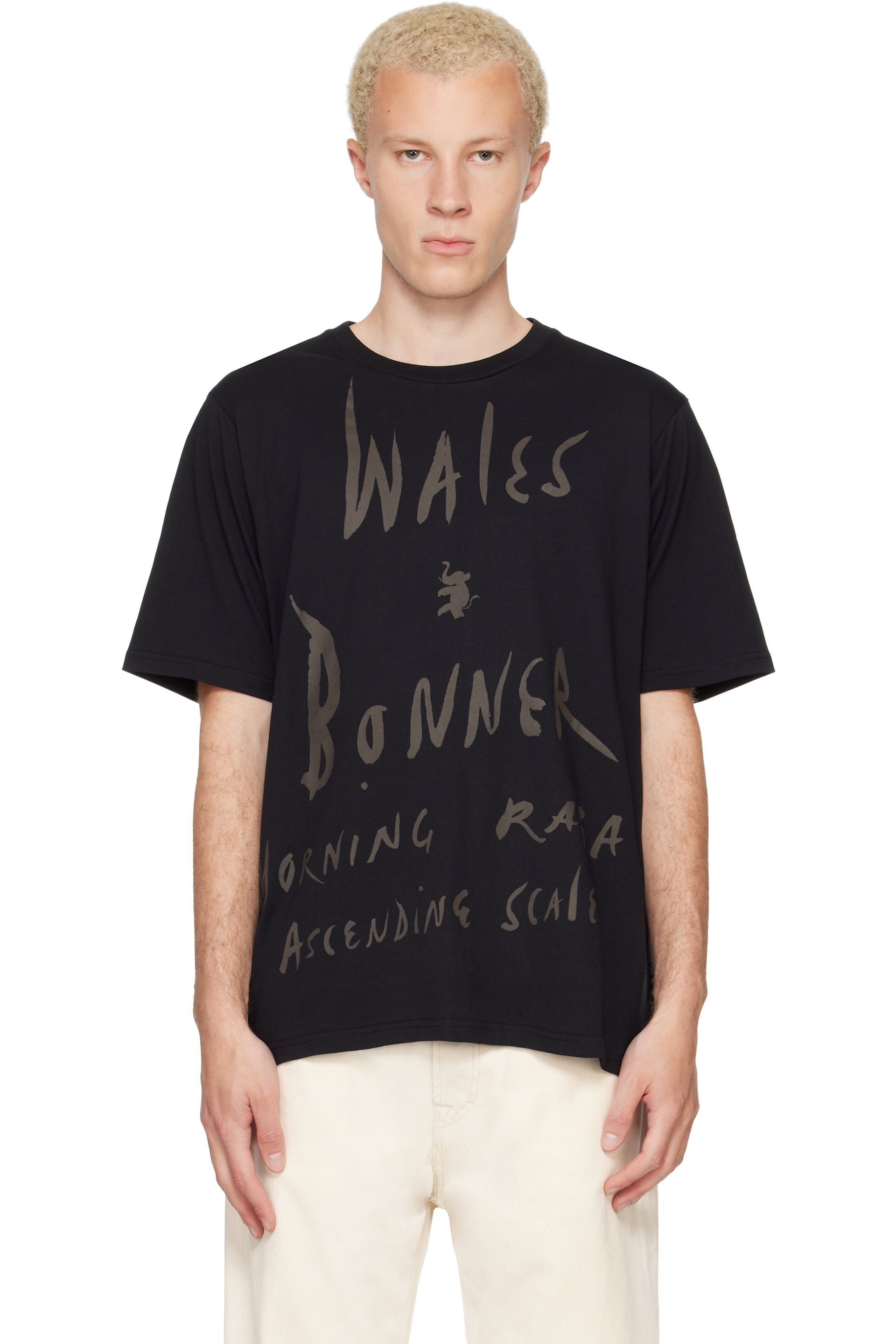 Wales Bonner - Black 'Raga' T-shirt