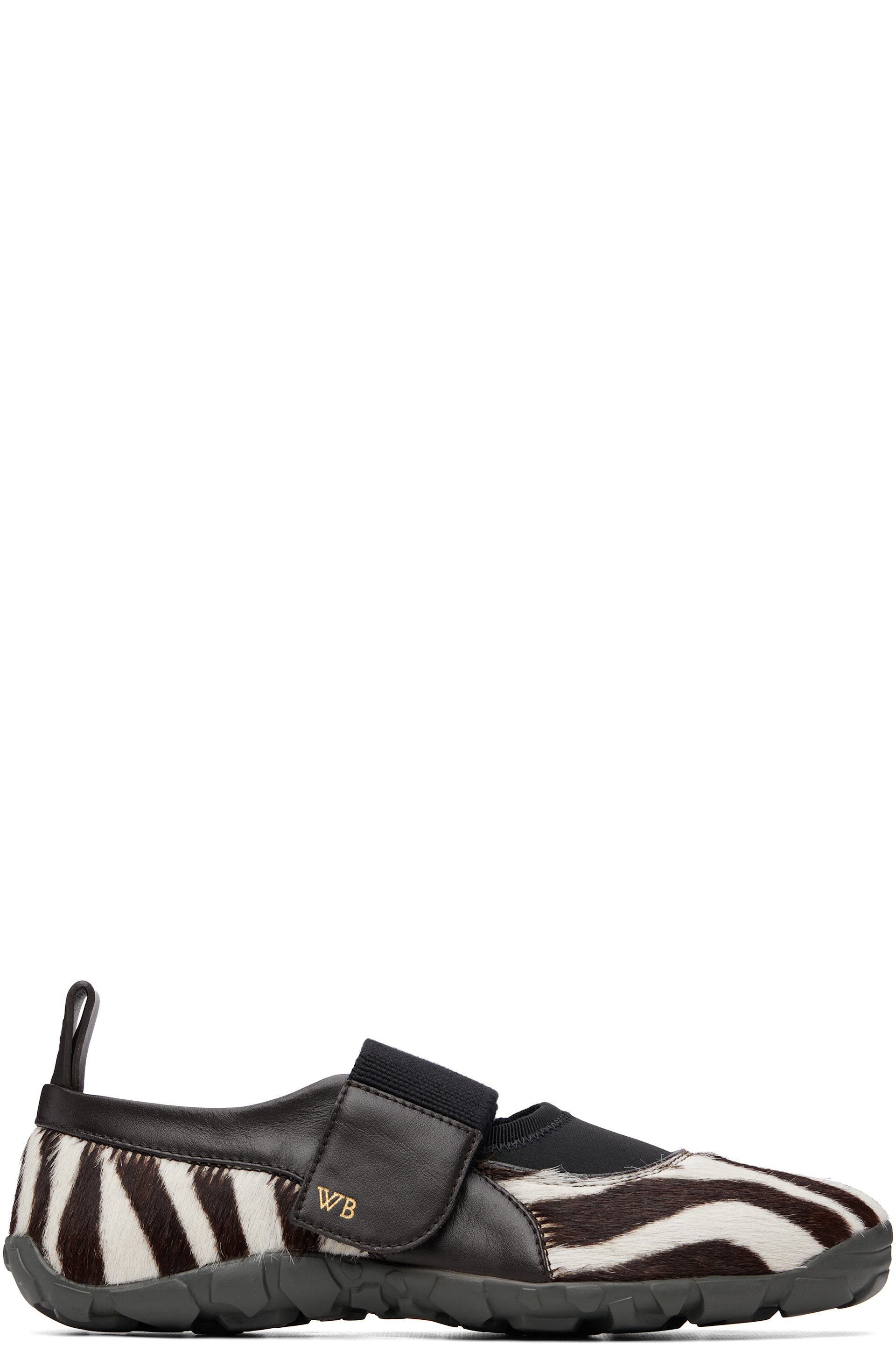 Wales Bonner - White & Brown Jewel Mary Jane Sneakers