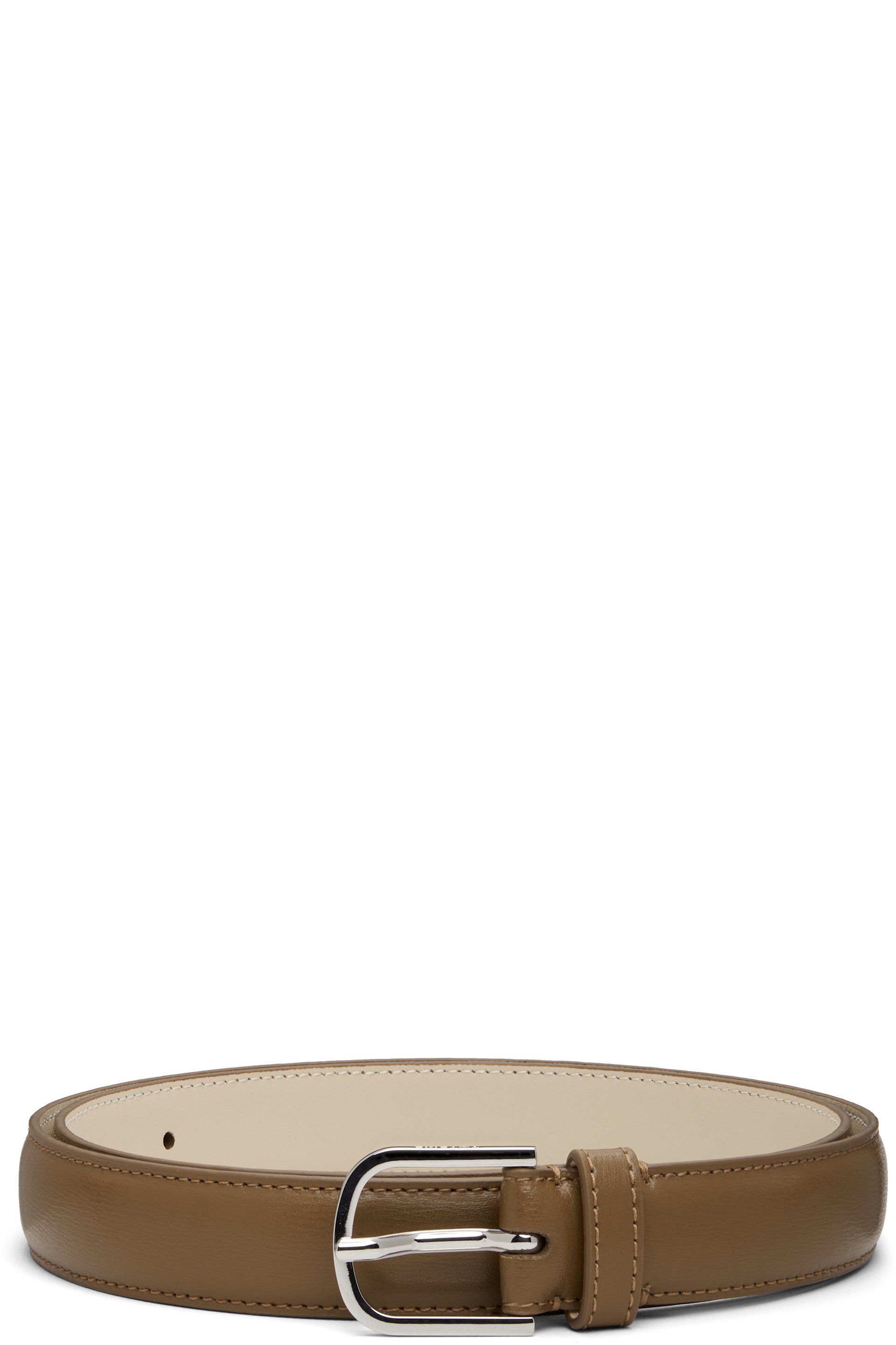 TOTEME - Ceinture fine taupe en cuir