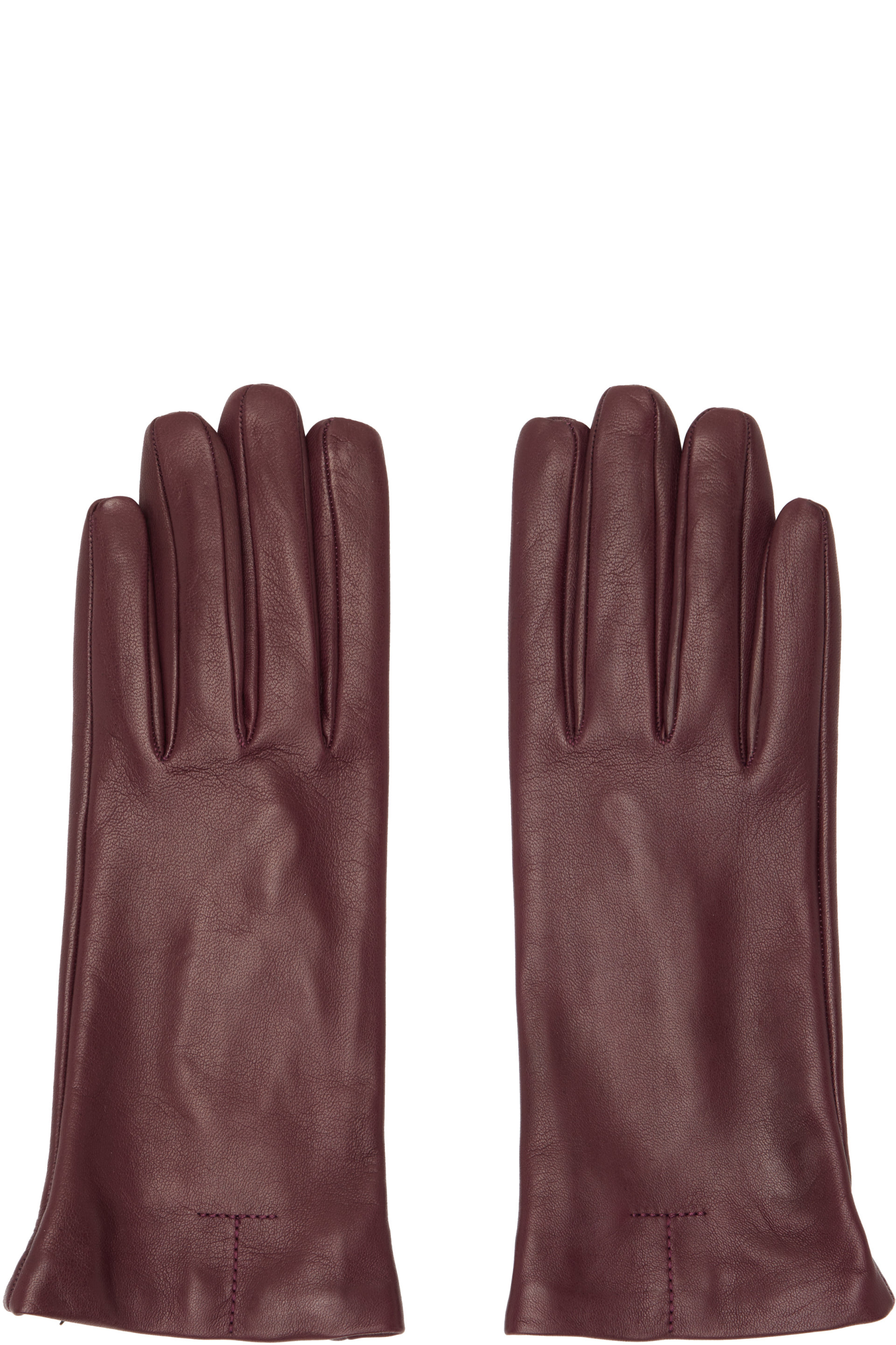 TOTEME - Burgundy Leather Gloves