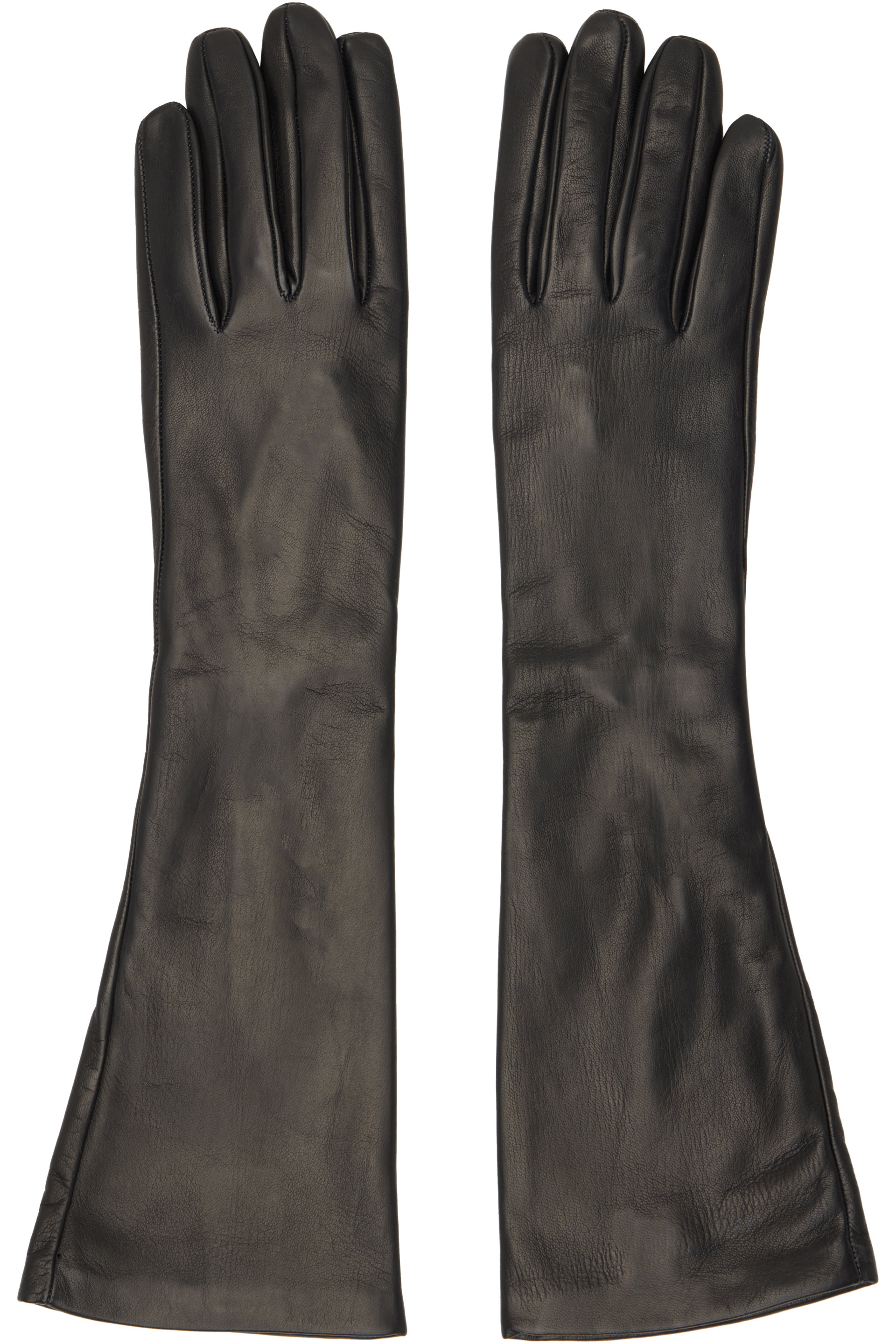 TOTEME - Black Midi Leather Gloves