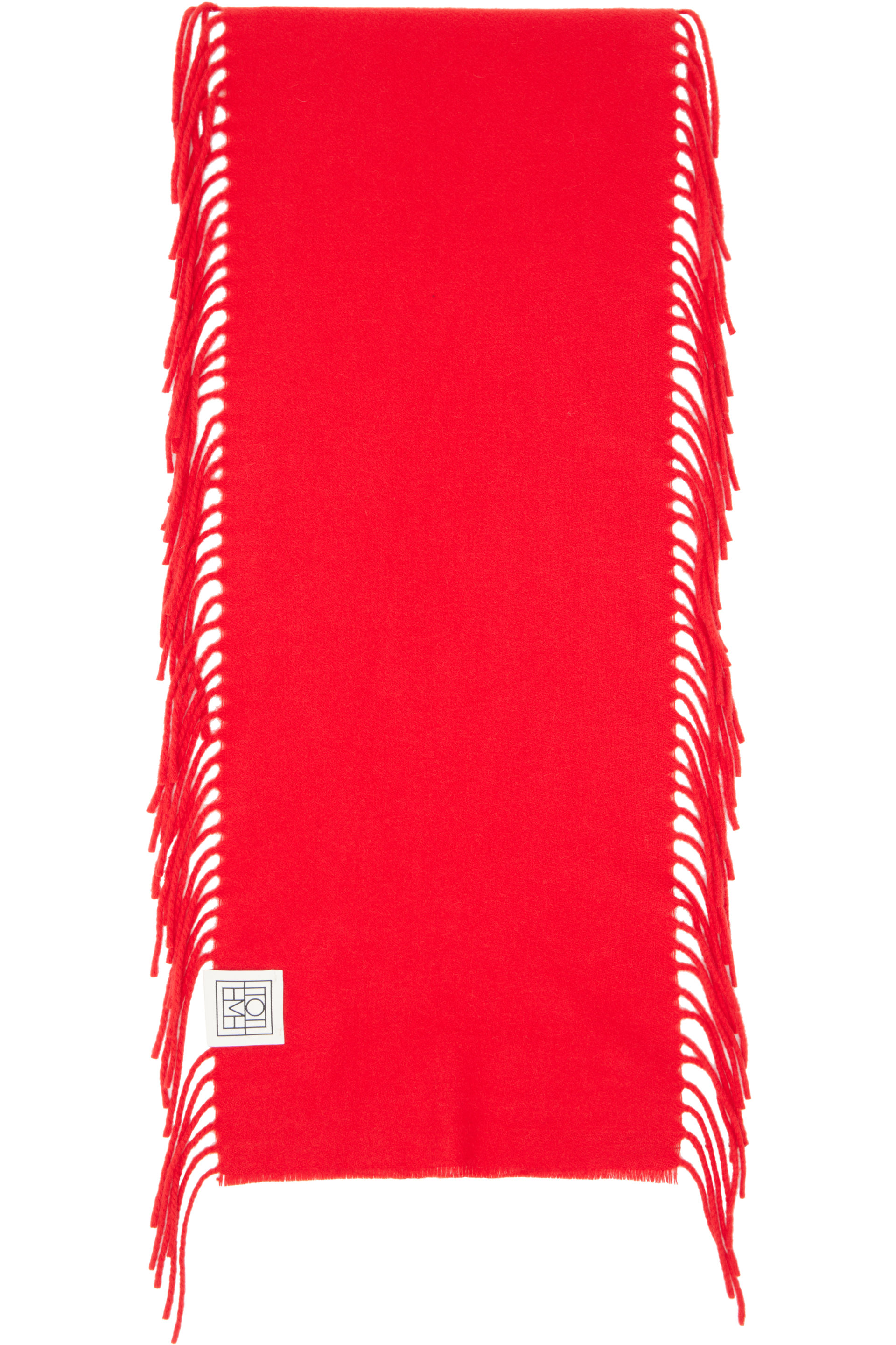 TOTEME - Red Cashmere Tassel Scarf